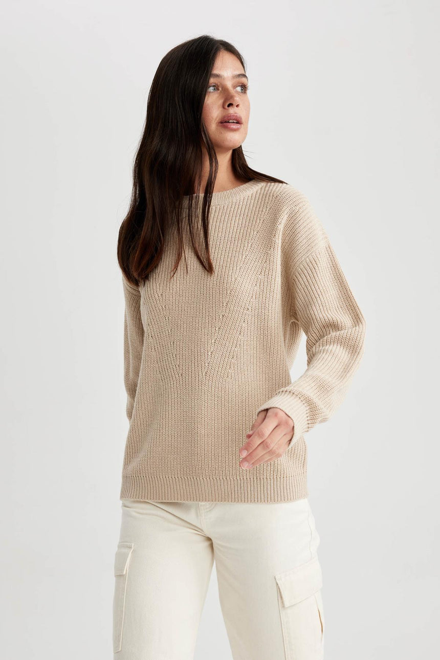 Defacto Kadın Pullover H6905Az - Açık Bej