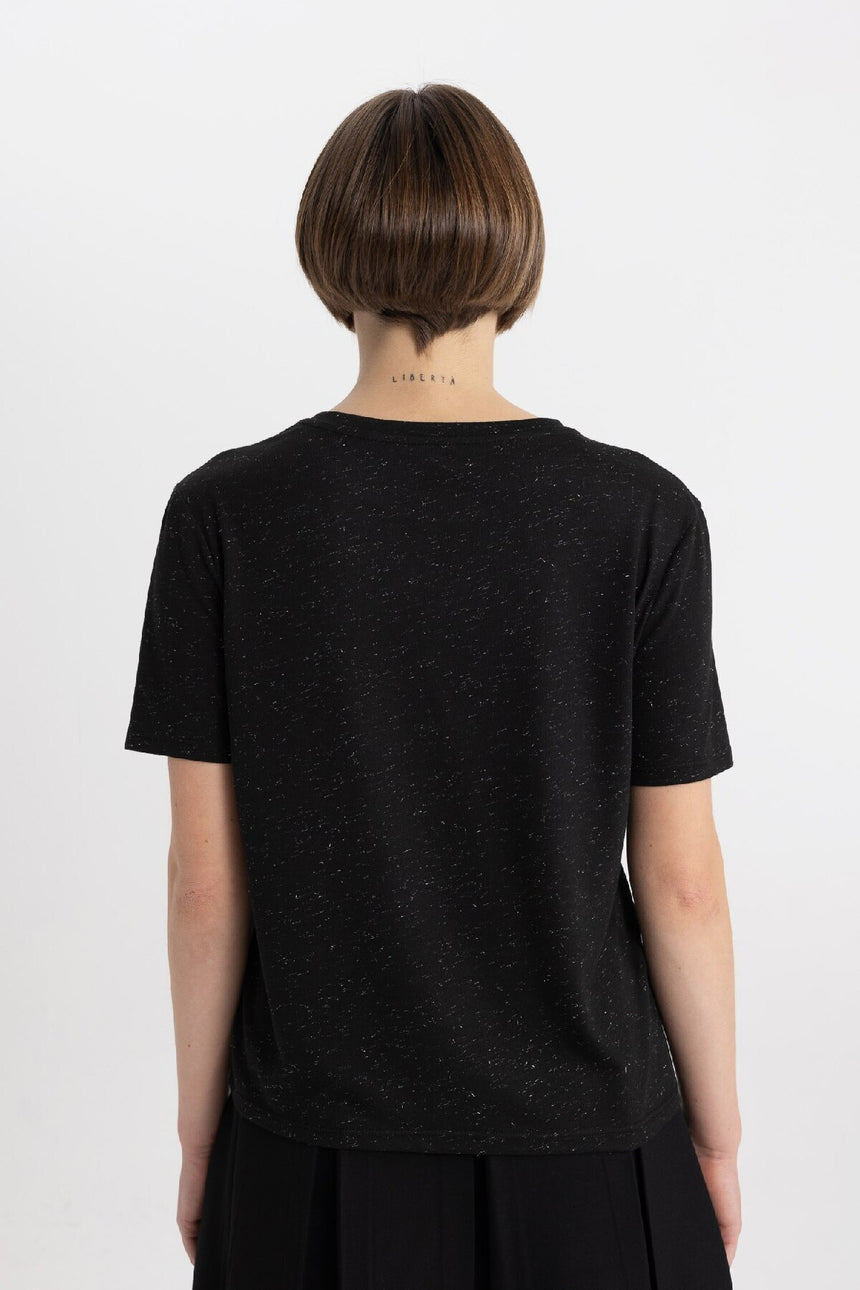 DeFacto C1662AX Kadın T-Shirt - Siyah