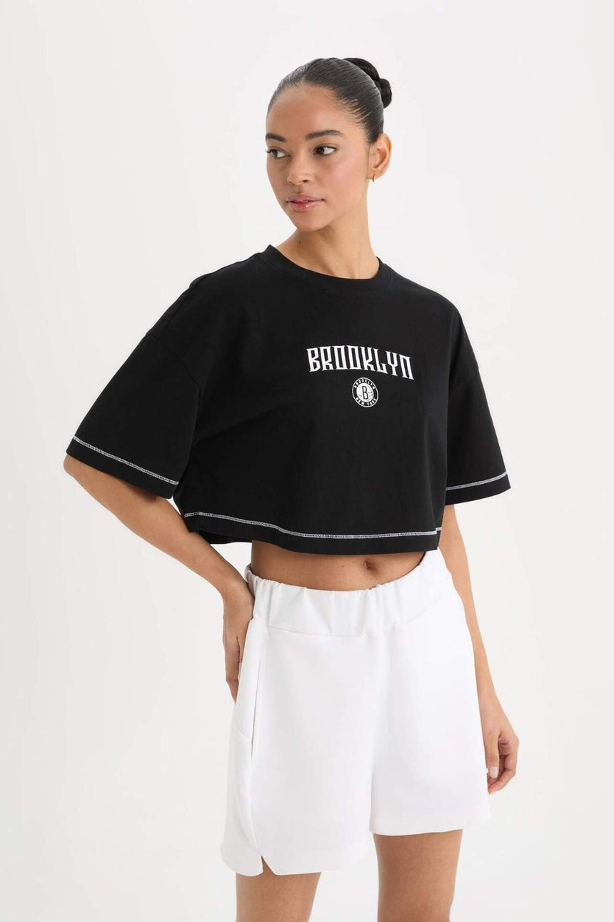DeFacto B9953AX Kadın T-Shirt - Siyah