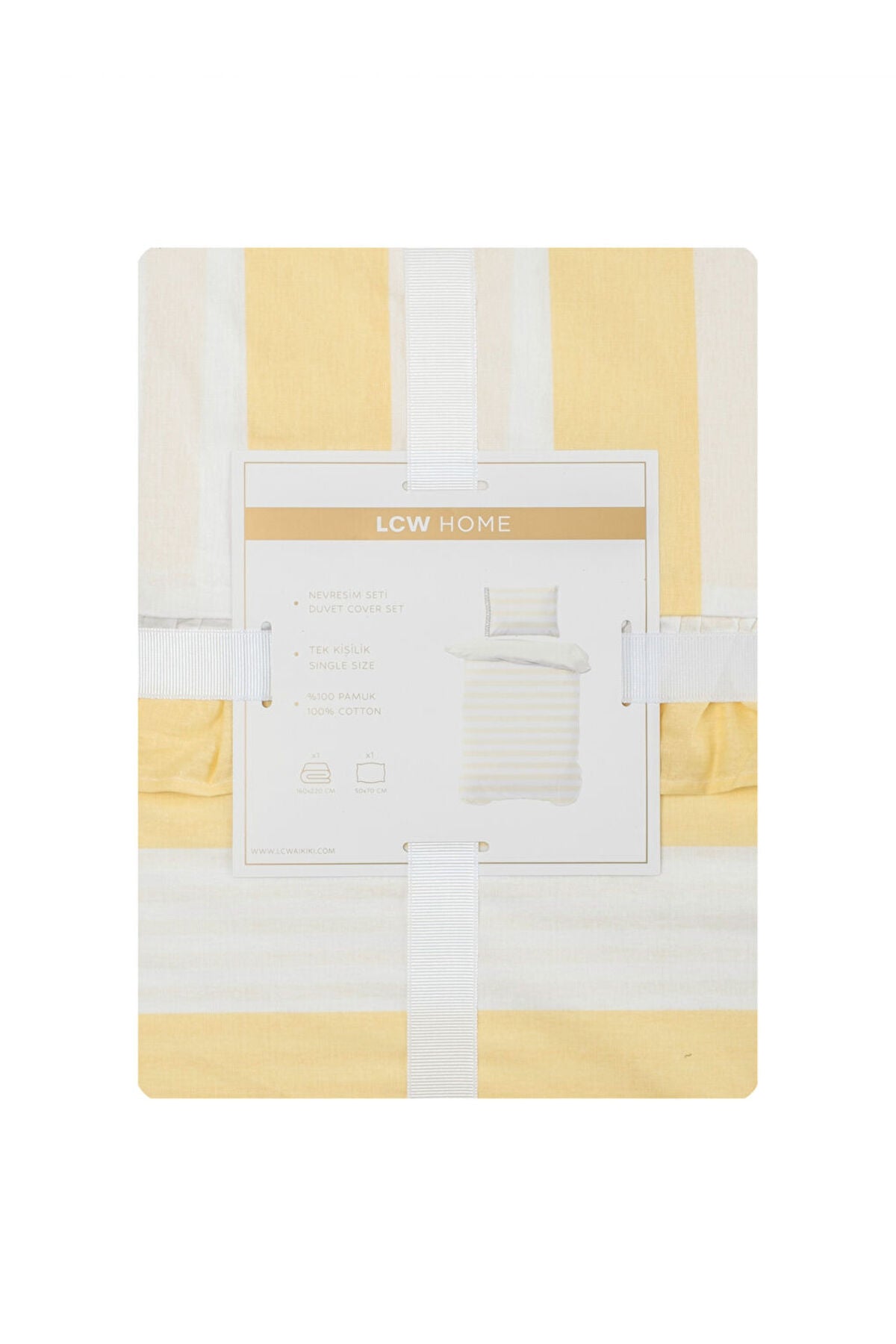 LC Waikiki Home Çizgili Tek Kişilik Nevresim Seti S6GS52B8 - Sarı