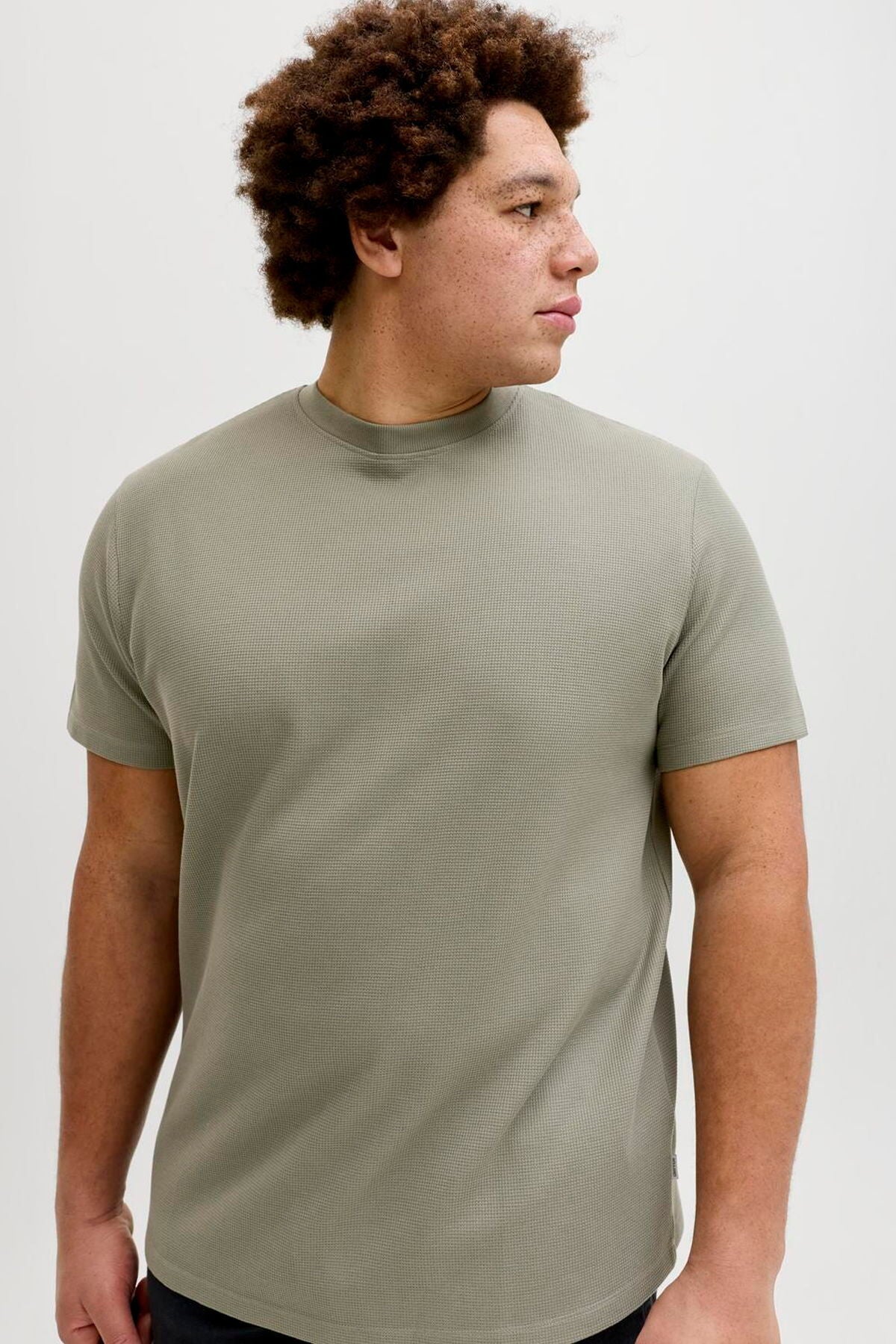 Jack & Jones Austin Erkek Büyük Beden T-Shirt 12294528 - Haki Yeşil