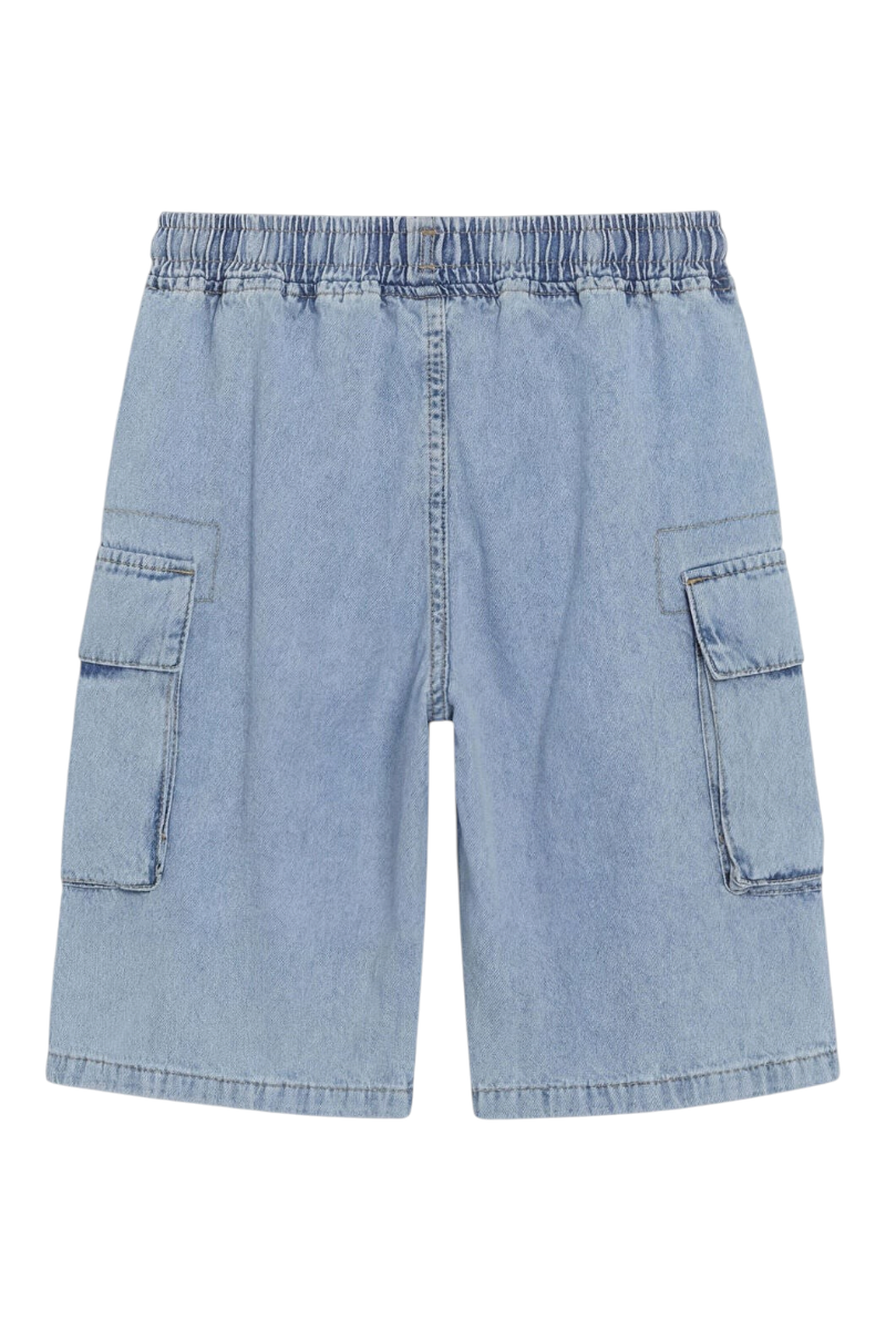 Sporline LC Waikiki çocuk açık çivit mavisi kargo cepli pamuklu denim şort