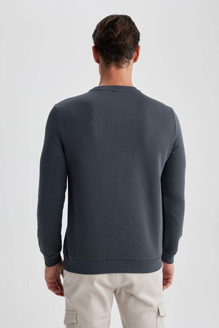 DeFacto Erkek Sweatshirt T3777AZ - Antrasit