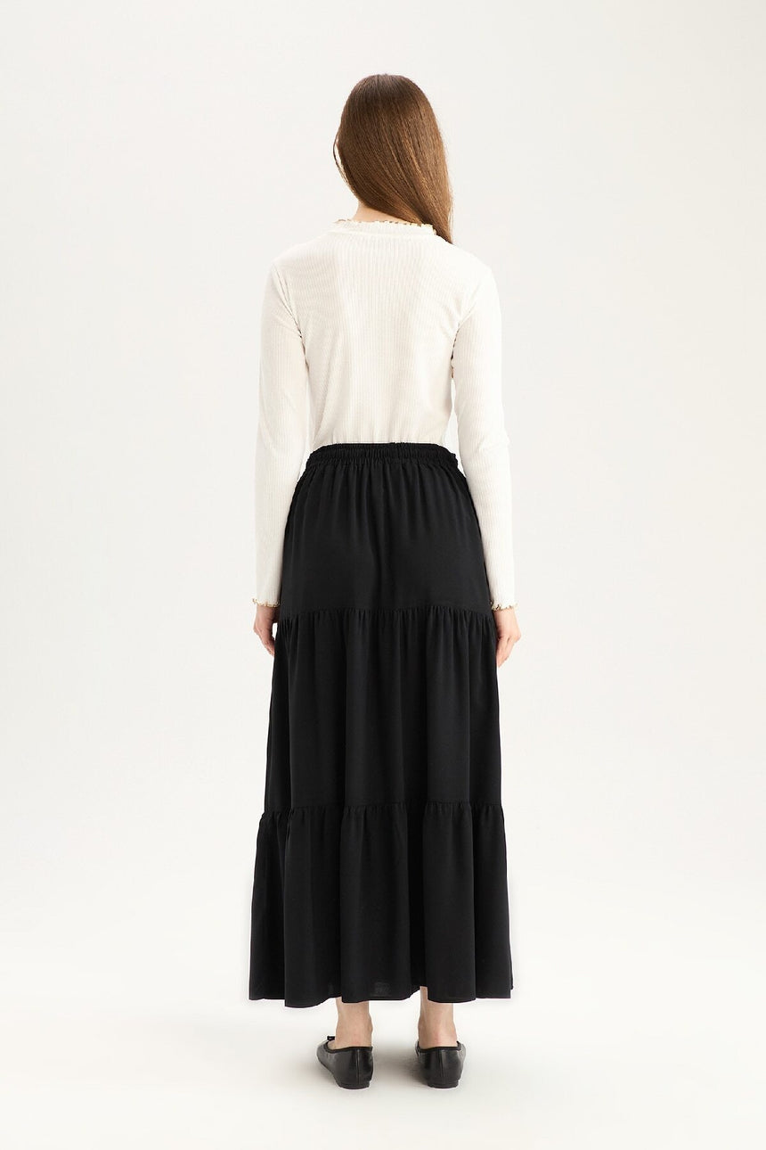 Defacto Kadın Woven Skirt Z3406Az - Siyah