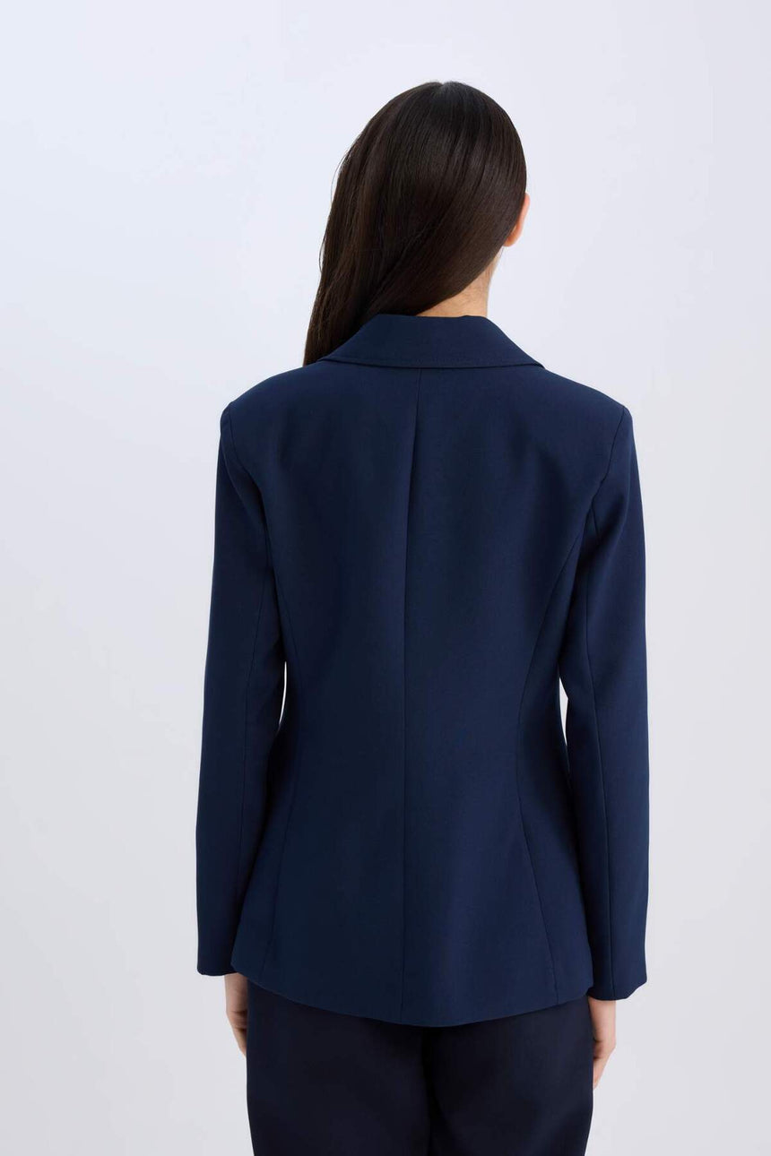 DeFacto Kadın Oversize Blazer Ceket D3155AX - Koyu Lacivert