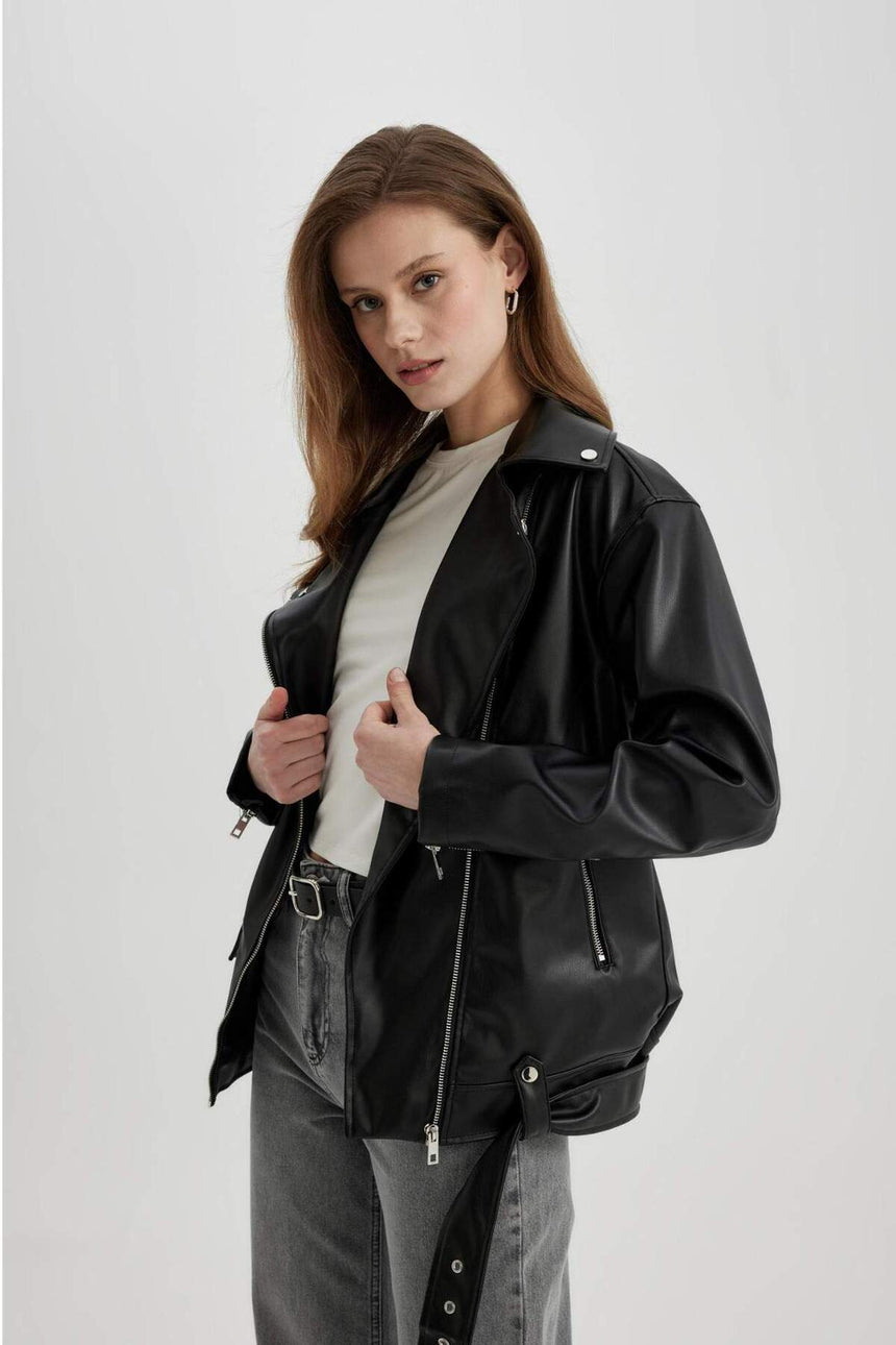 DeFacto Kadın Oversize Mont B1903AX - Siyah
