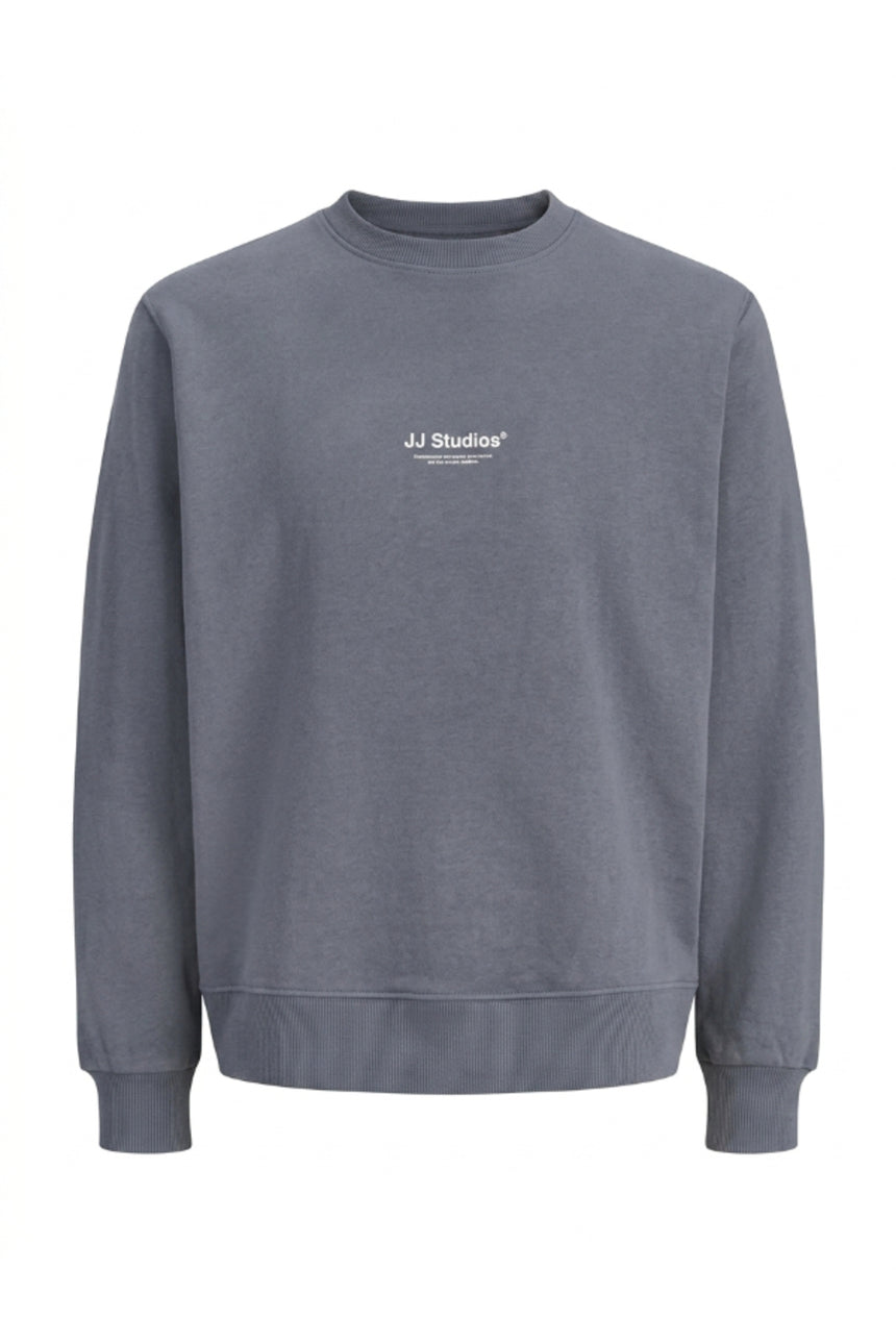 JACK&JONES PLUS JJESOHO SWEAT CREW NECK NOOS PLS 12284682 - Koyu Gri