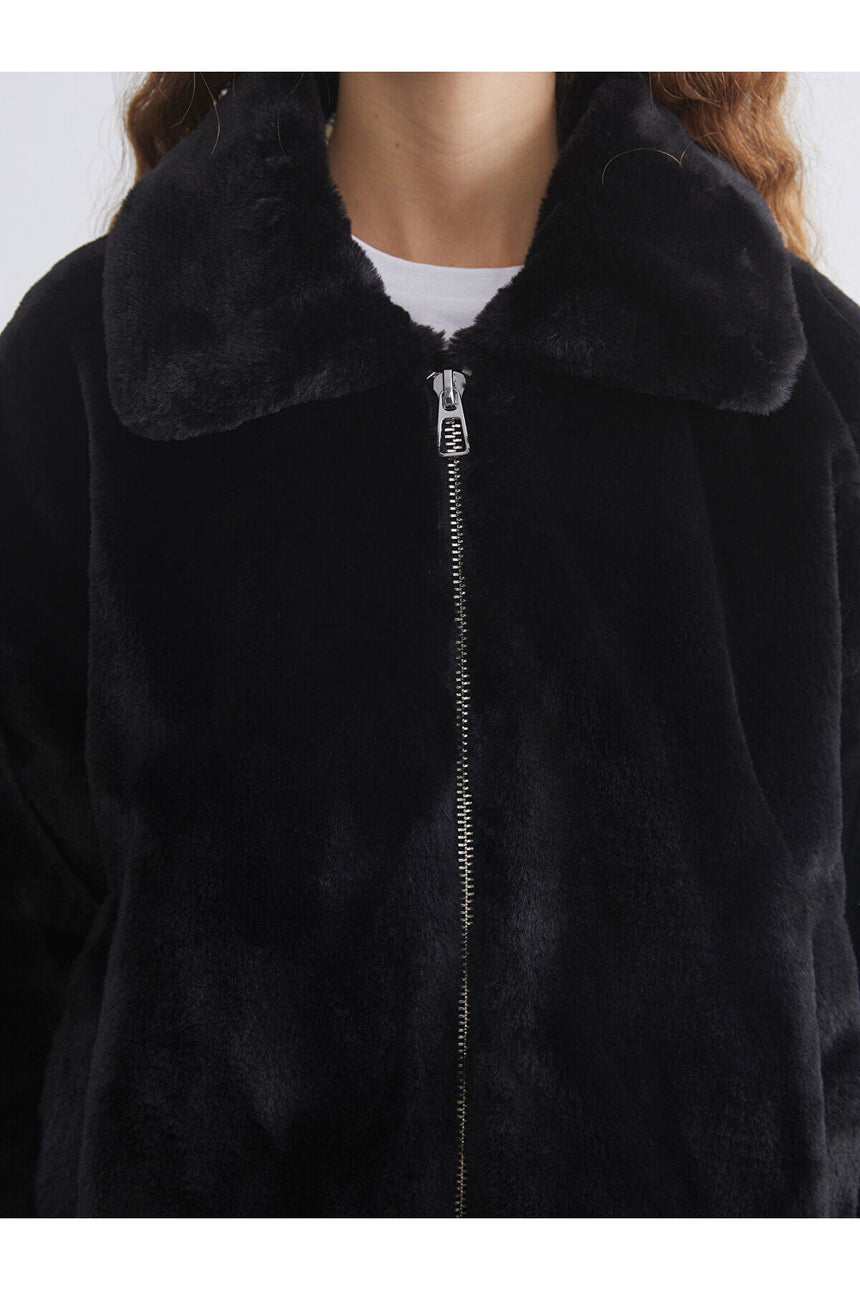 LC Waikiki Kadın Oversize Kaban W5DP06B8 - Siyah