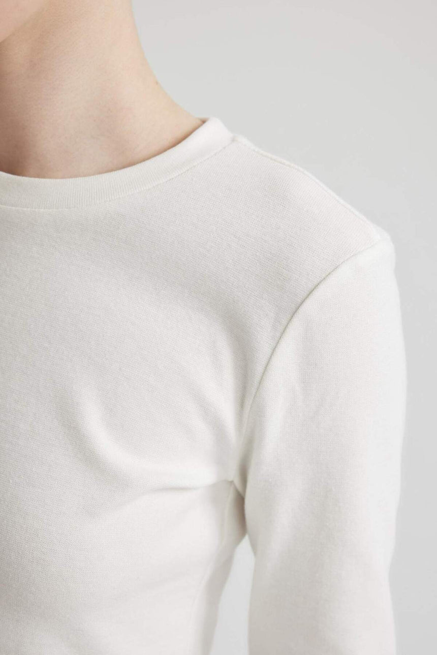 Defacto Kadın Long Sleeve T-Shirt A8311Ax - Kırık Beyaz