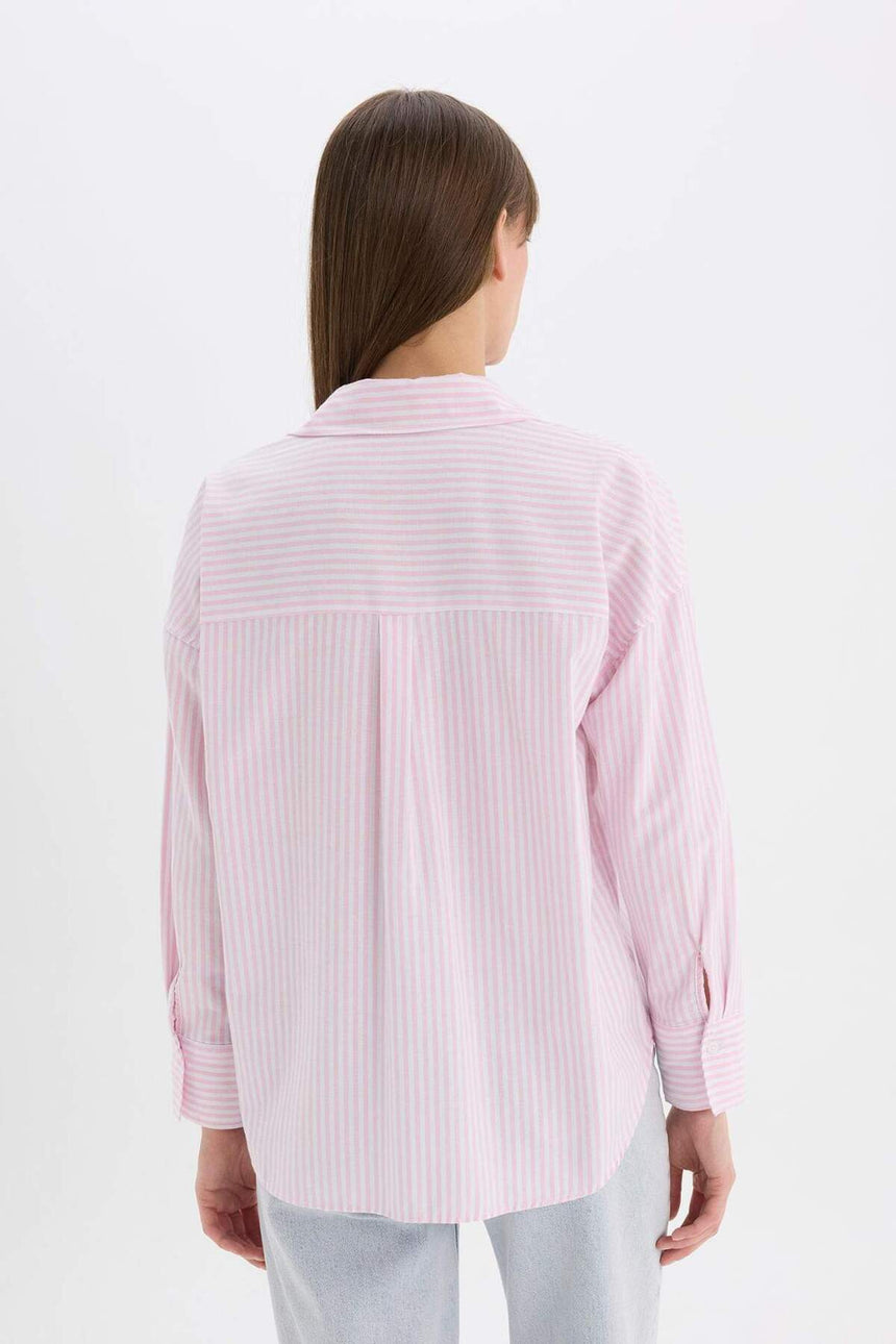 Defacto Kadın Long Sleeve Shirt D4512Ax - Pembe