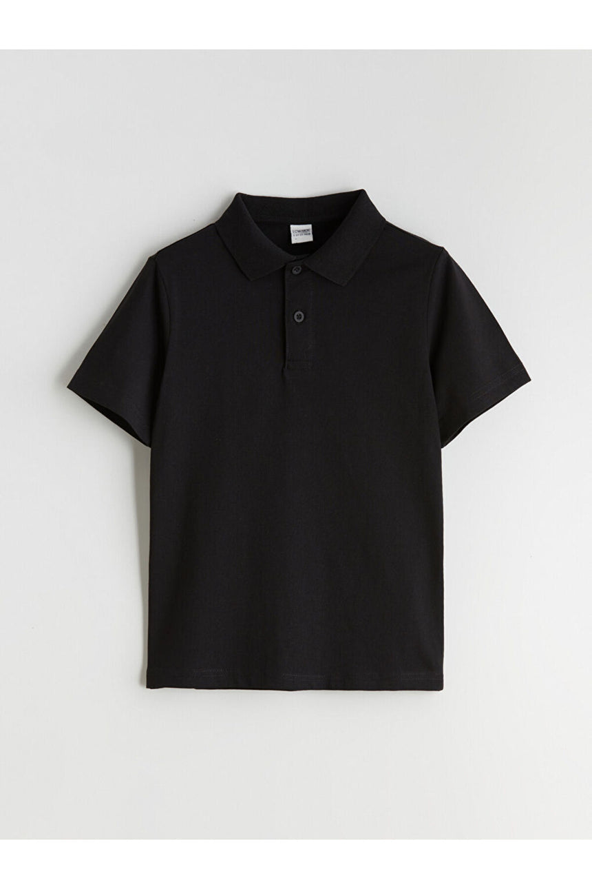 LC Waikiki Çocuk Kısa Kollu Polo Yaka T-Shirt W5ML58J4 - Siyah