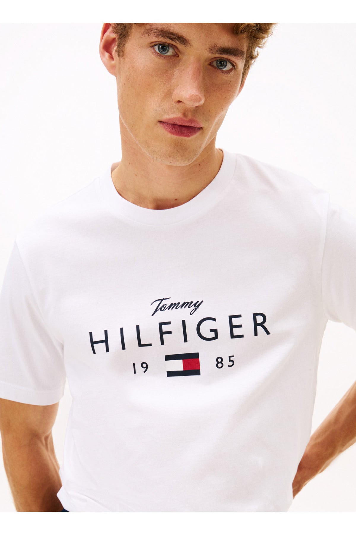 Tommy Hilfiger MW0MW41455 Erkek T-Shirt - Beyaz