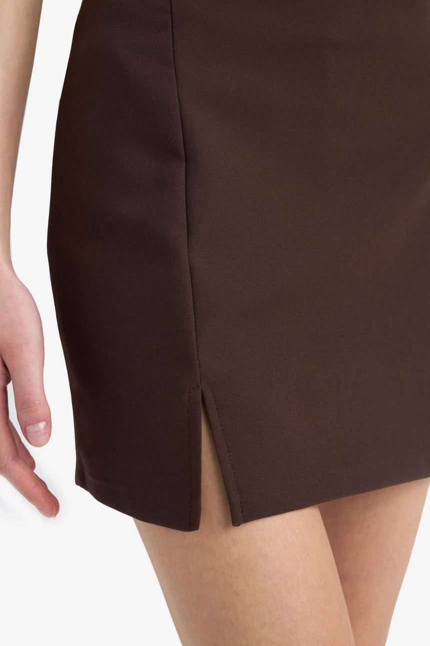 Defacto Kadın Woven Skirt F2933Ax - Kahverengi