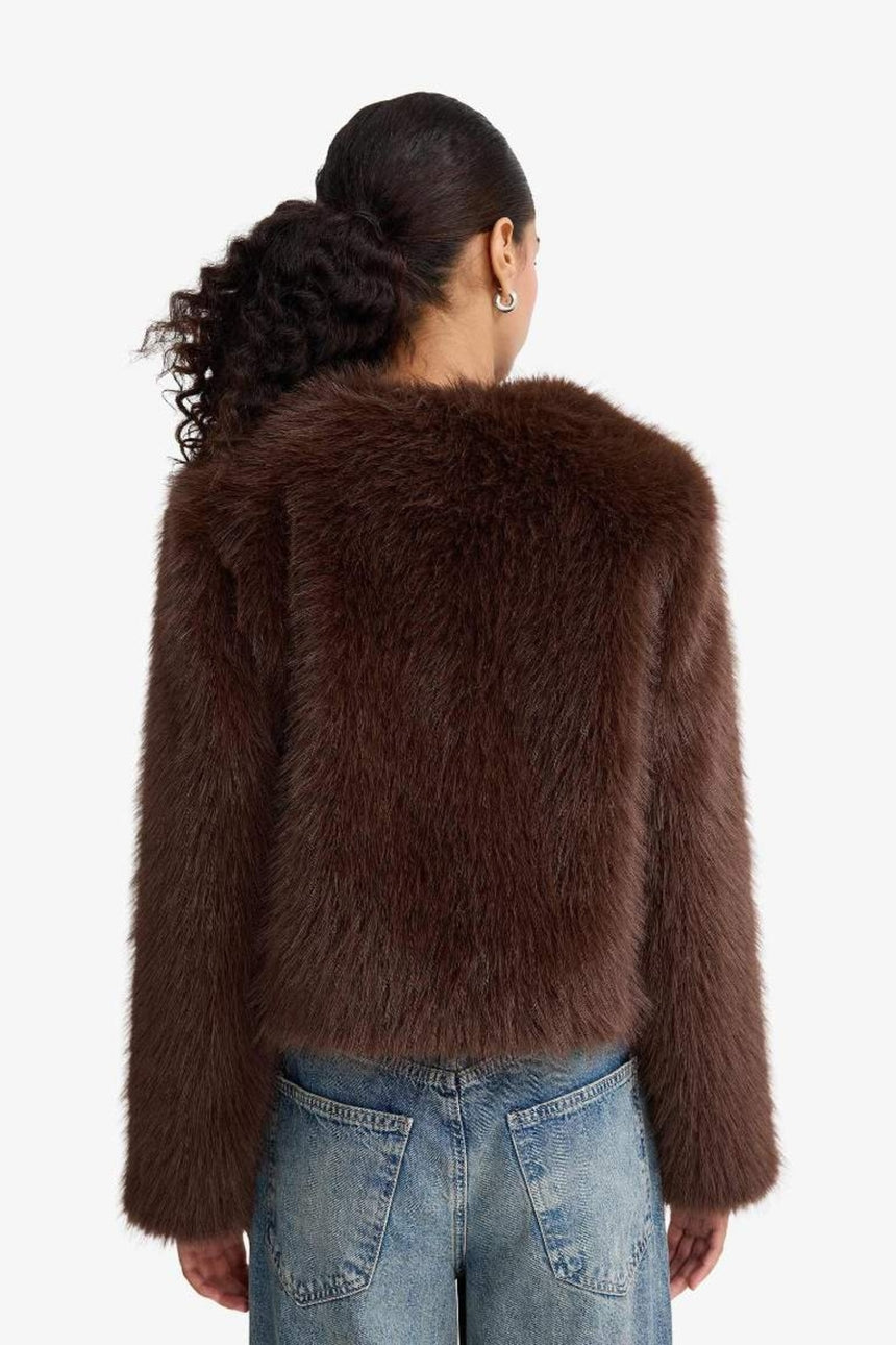 Defacto Kadın Faux Fur F2147Ax - Kahverengi