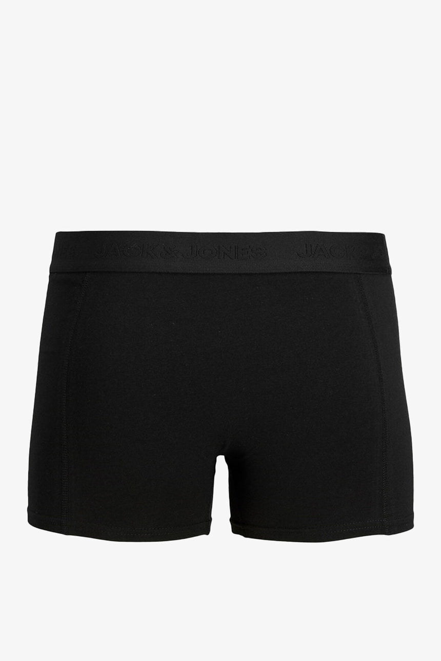 JACK&JONES JACWAISTBAND TRUNKS 3 PACK NOOS 12127816 - Siyah