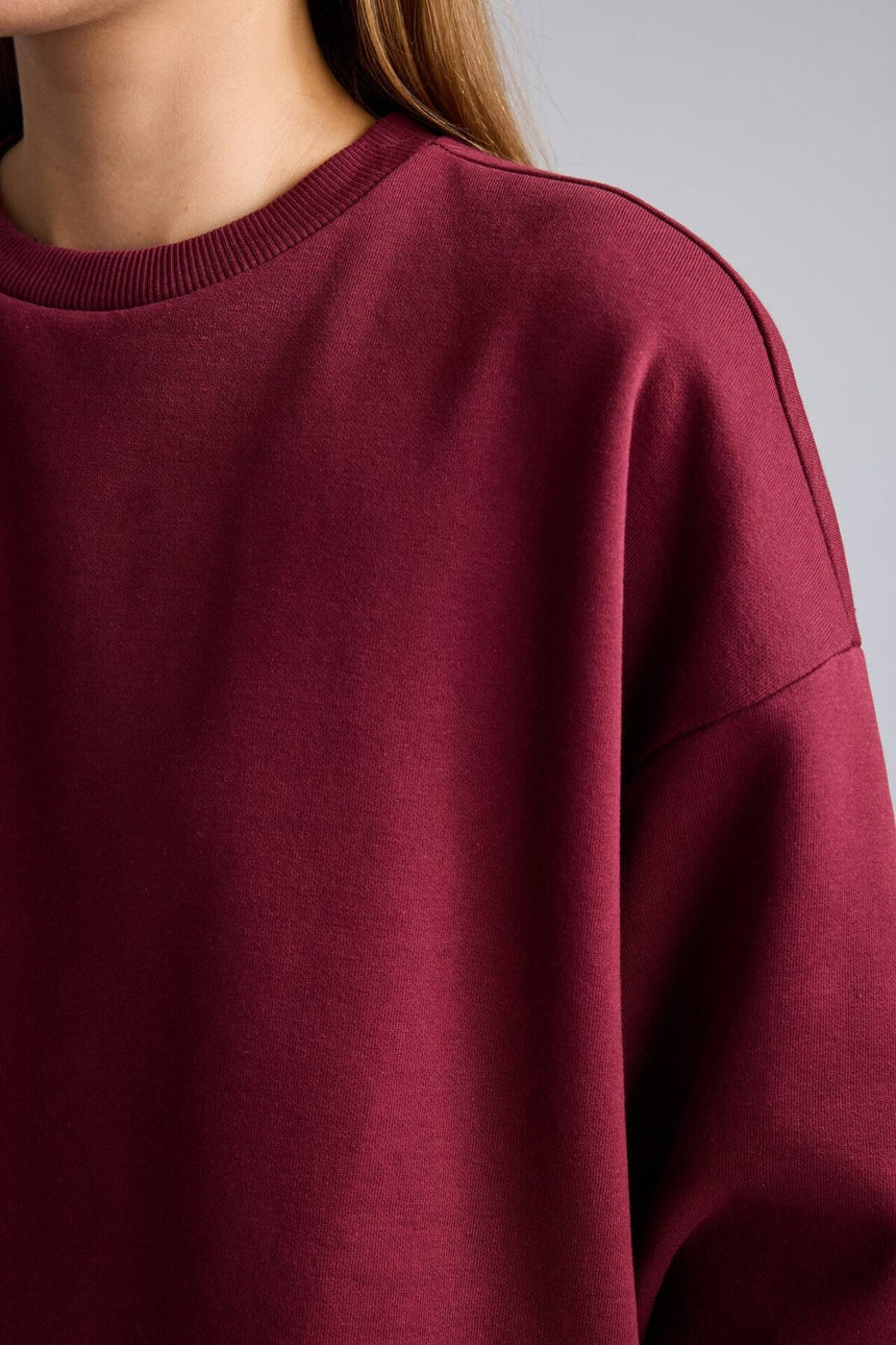 DeFacto Kadın Sweatshirt F9628AX - Bordo
