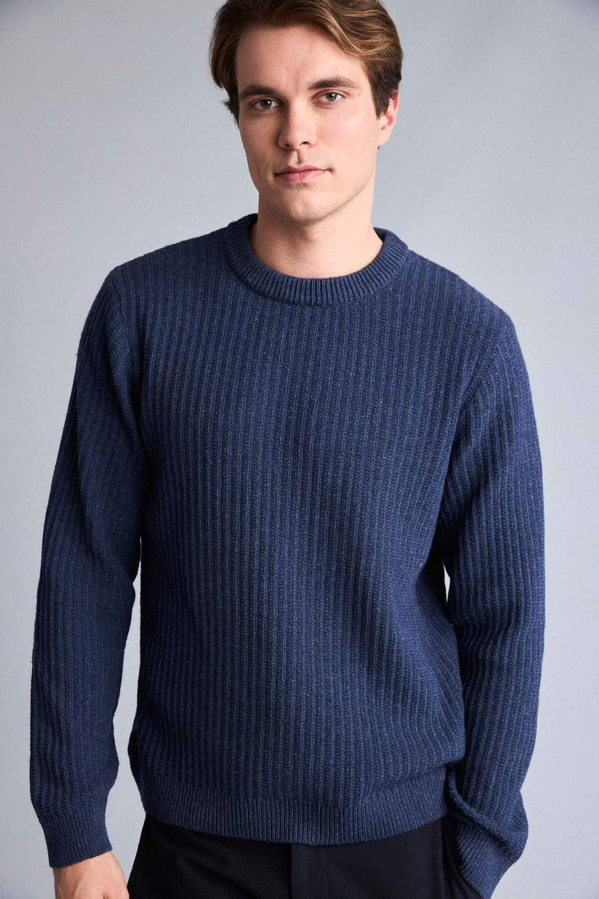 Defacto Erkek Pullover E0811Ax - Açık Çivit Mavisi