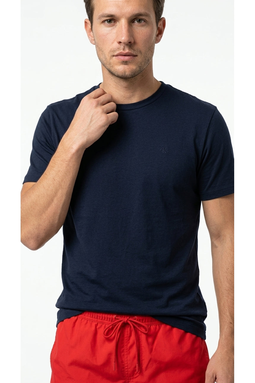 Calvin Klein Erkek SS CLASSIC MONOGRAM TEE LV04RD254G - Mavi