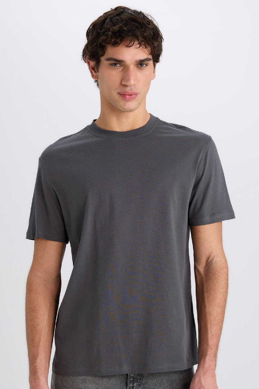 DeFacto V7699AZ Erkek T-Shirt - Antrasit