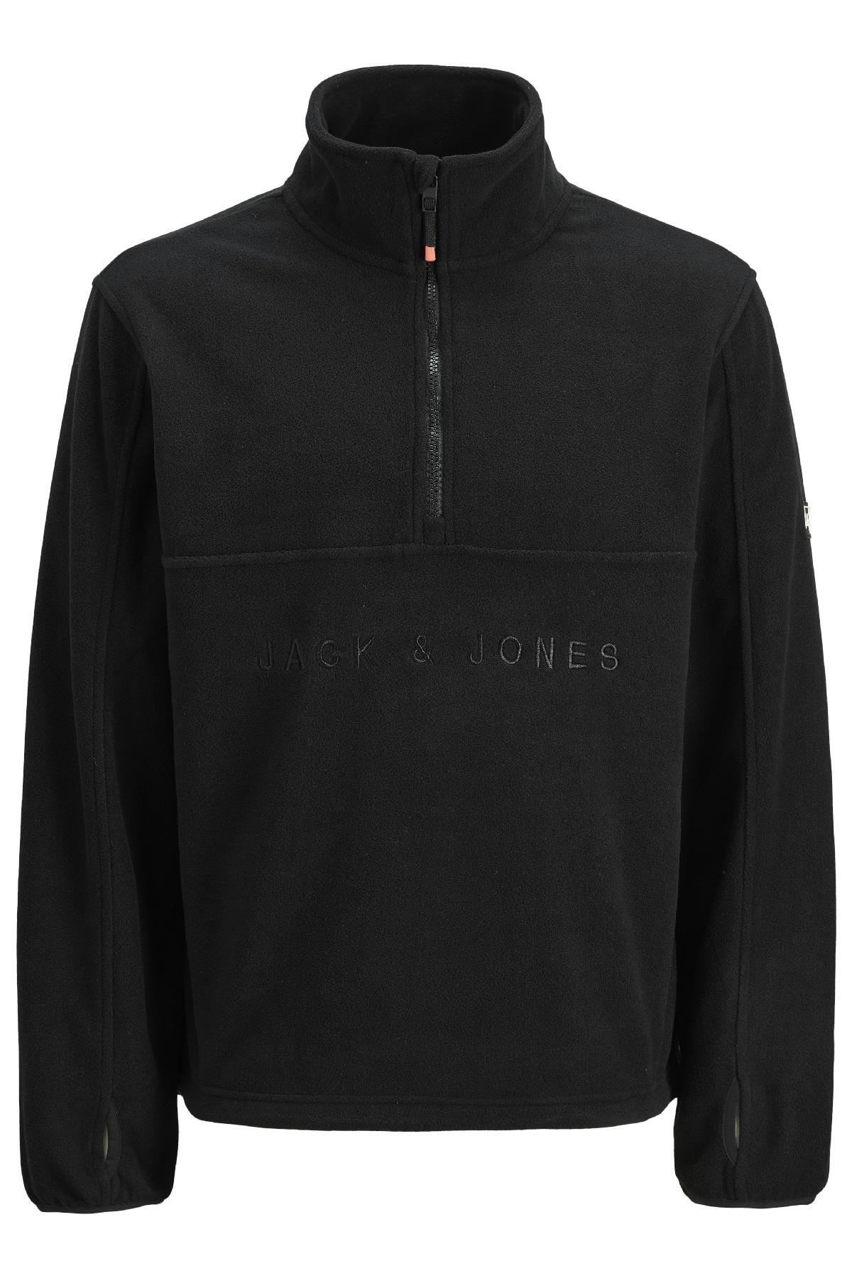 Jack & Jones Alpes Erkek Yarım Fermuarlı Polar 12284828 - Siyah