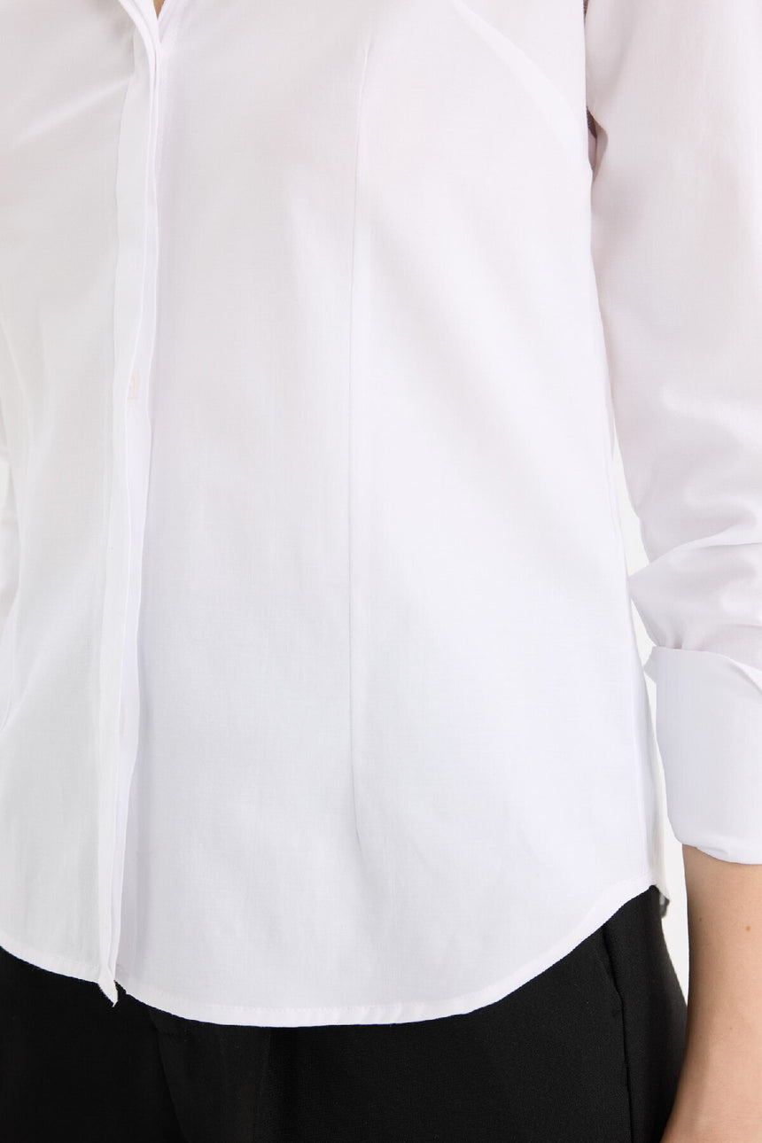 Defacto Kadın Long Sleeve Shirt Y4651Az - Beyaz