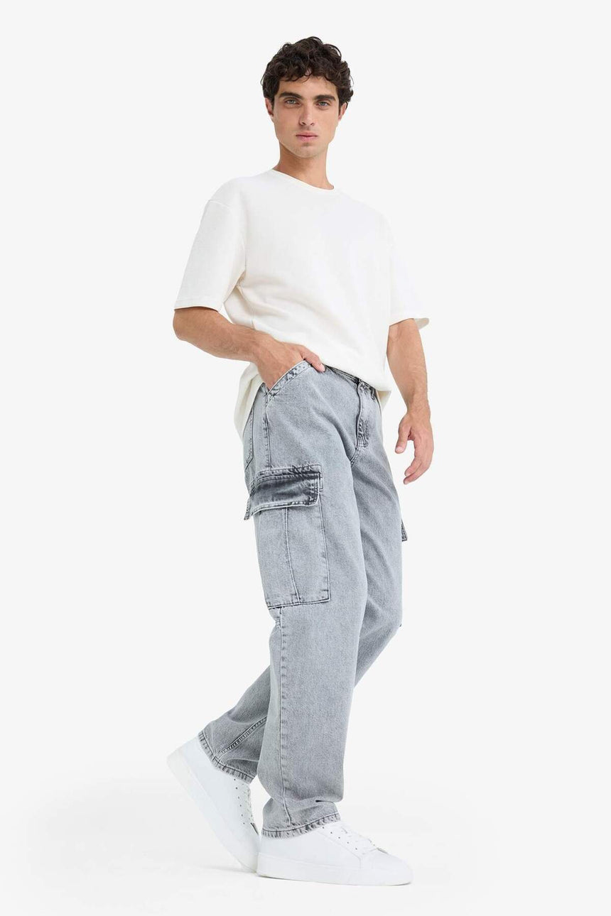 DeFacto D7263AX Erkek Jean Pantolon - Açık Gri