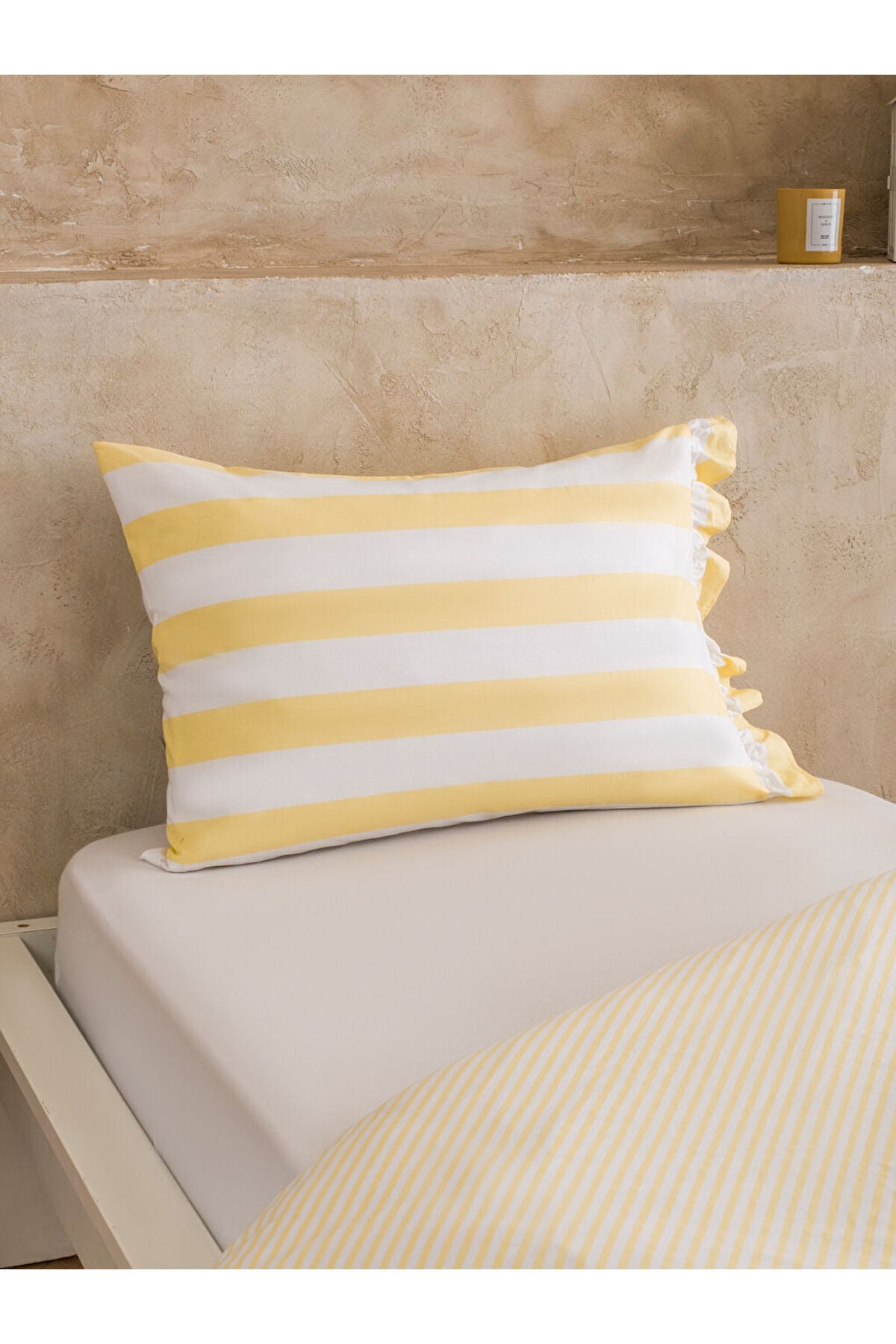 LC Waikiki Home Çizgili Tek Kişilik Nevresim Seti S6GS52B8 - Sarı