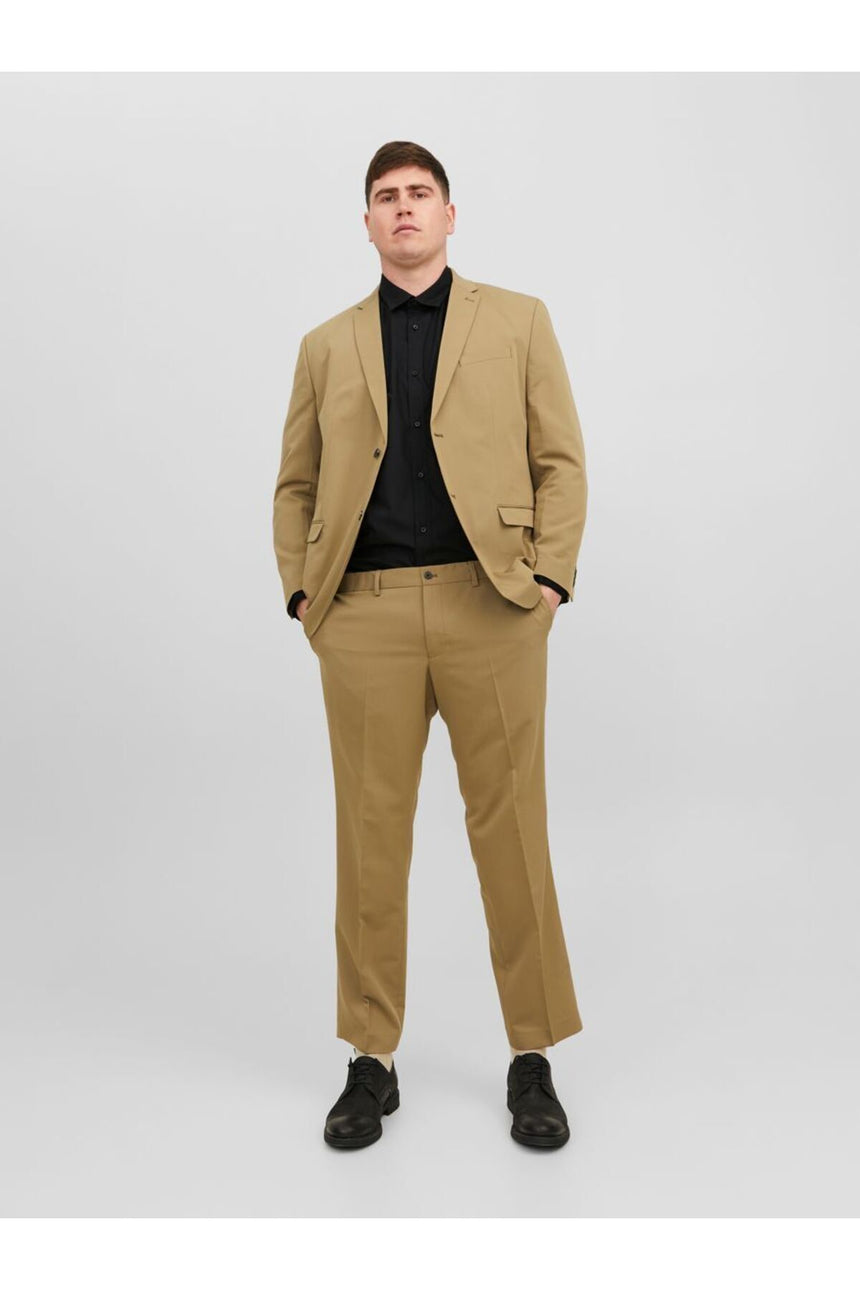 JACK&JONES PLUS JJJOE SHIRT LS PLAIN NOOS PLS 12200623 - Siyah