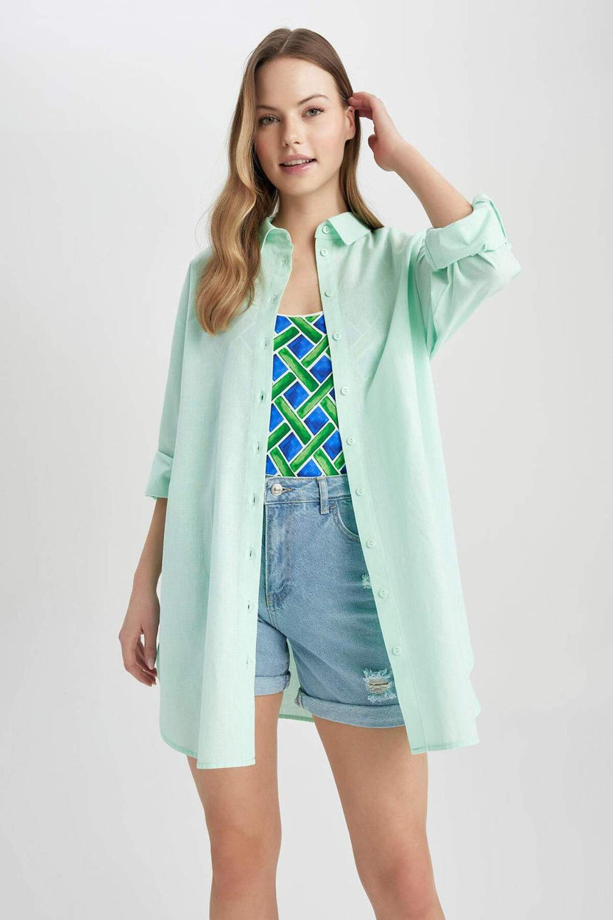 Defacto Kadın Swimwear W8241AZ - Mavi Yeşil