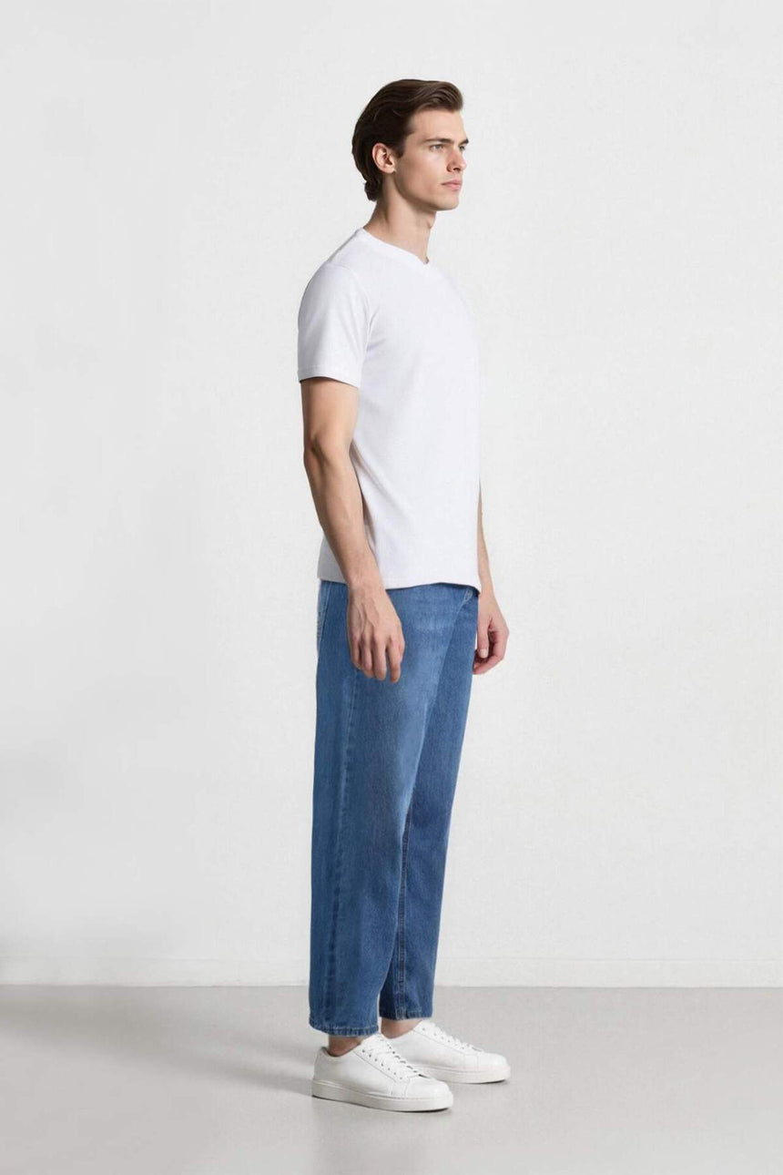 DeFacto Erkek Wide Leg Jean Pantolon B5783AX - Mavi