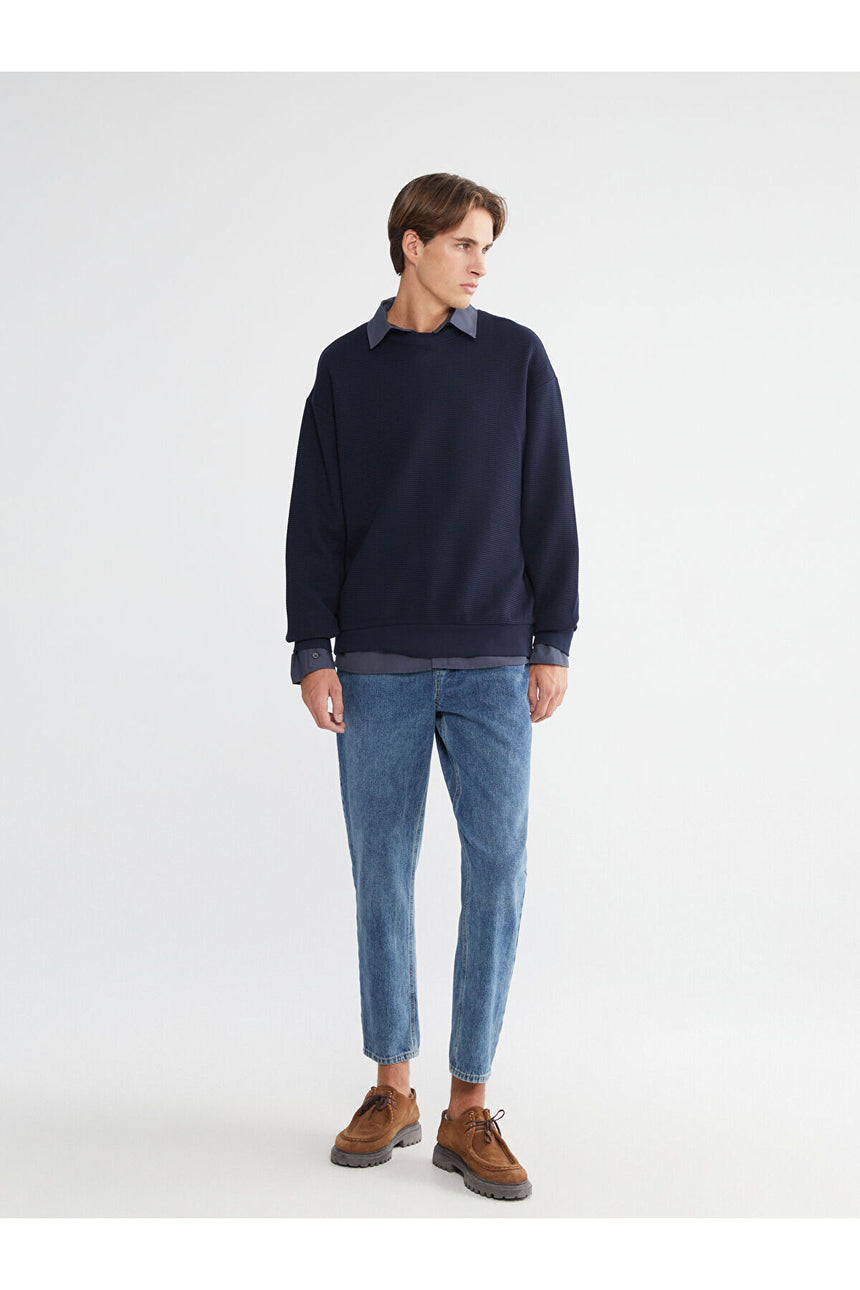 LC Waikiki Erkek Sweatshirt W5MR36F8 - Koyu Lacivert