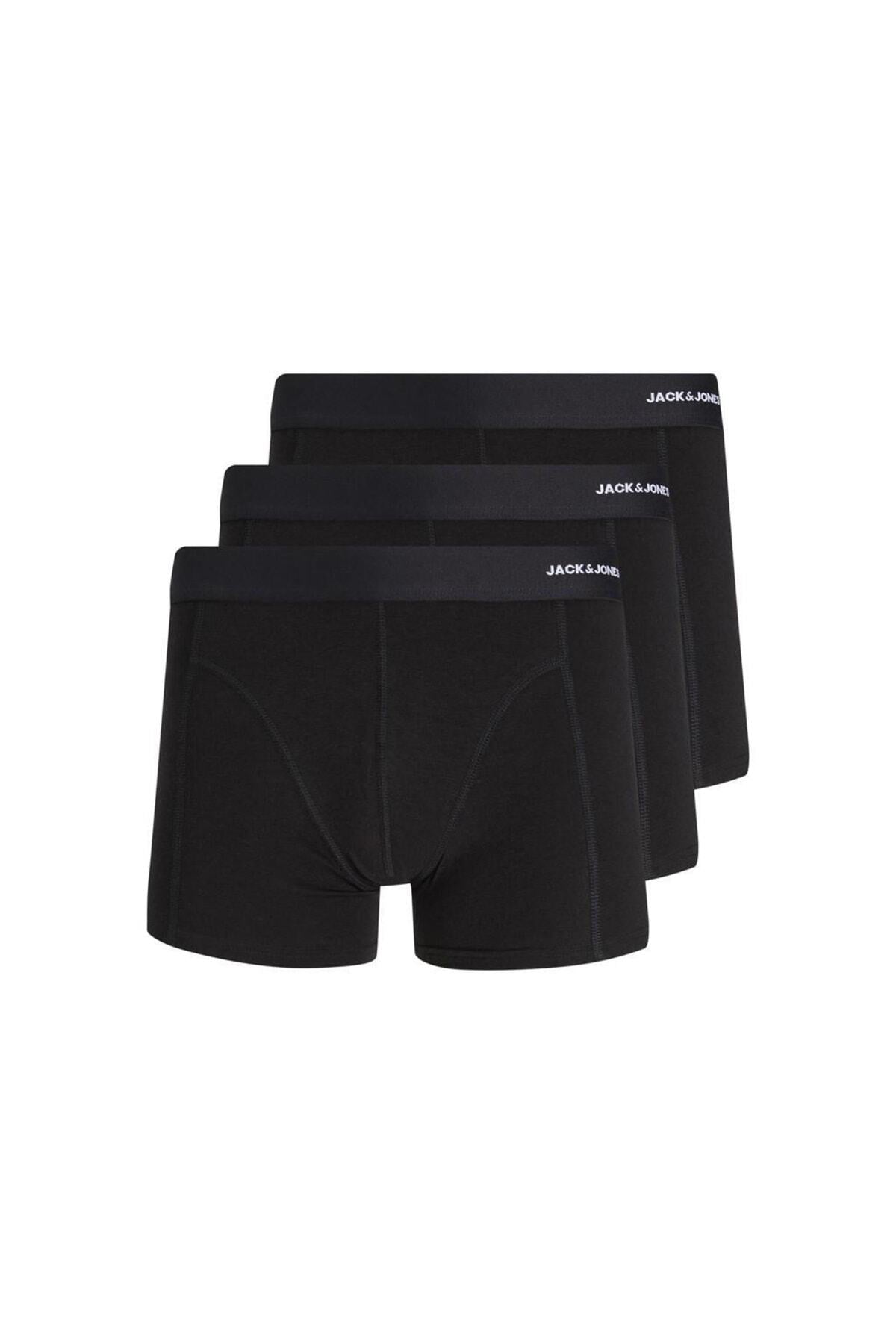 Jack & Jones Basic Bamboo Erkek Büyük Beden 3'lü Boxer 12264077 - Siyah