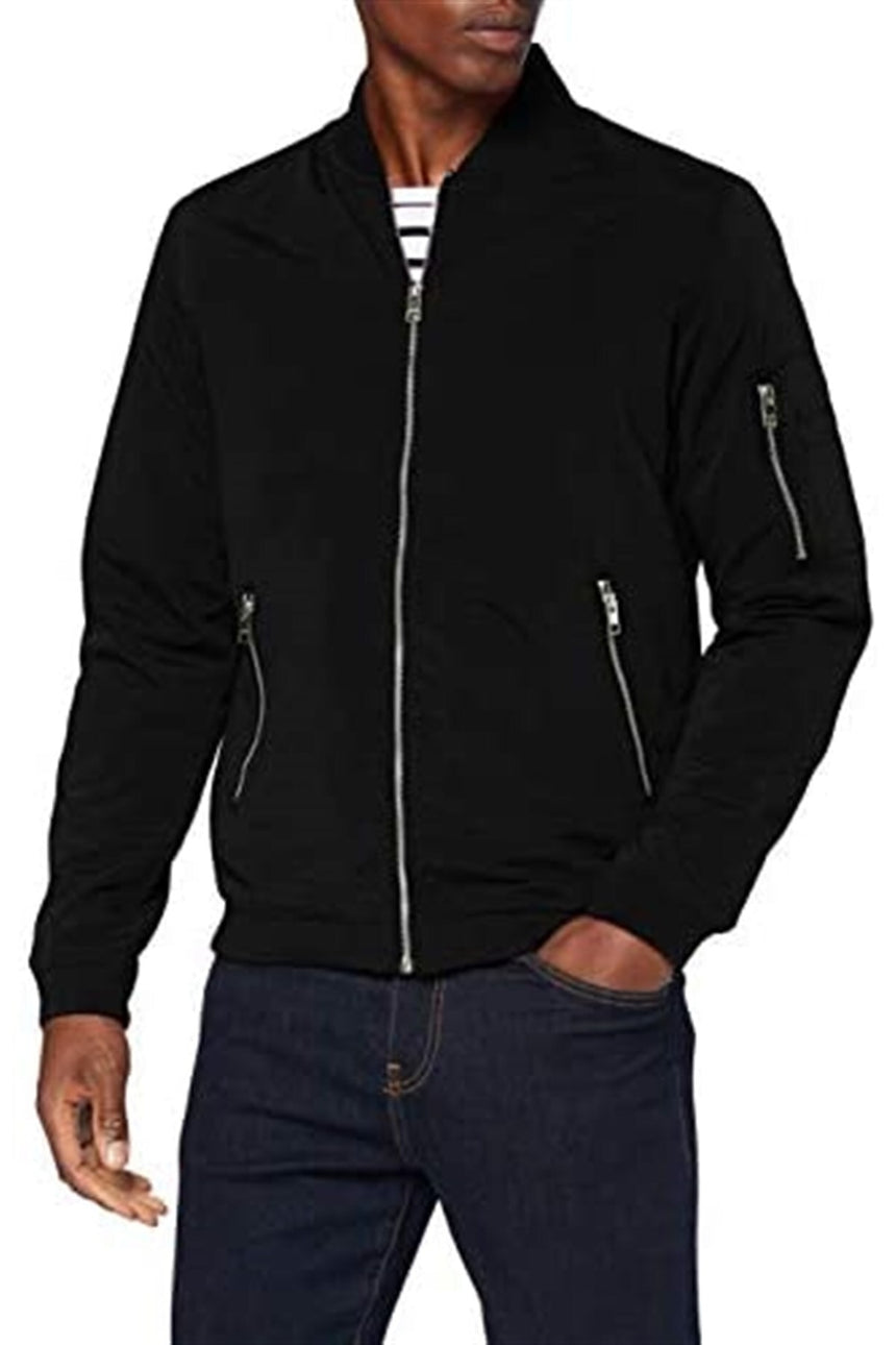 JACK&JONES JJERUSH BOMBER NOOS PLS 12173990 - Siyah