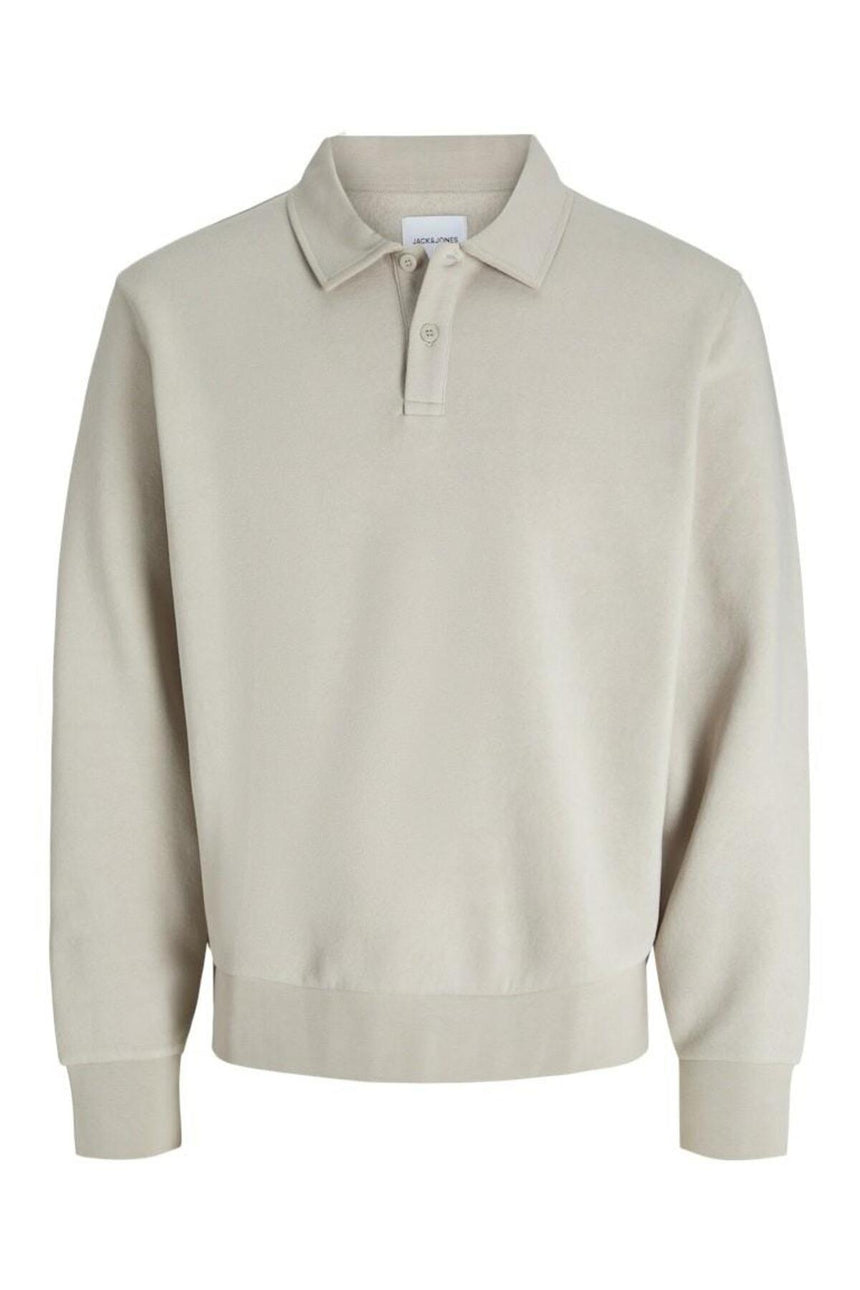 JACK&JONES JJEBRADLEY SWEAT POLO NOOS 12278586 - Bej/ Açık Gri
