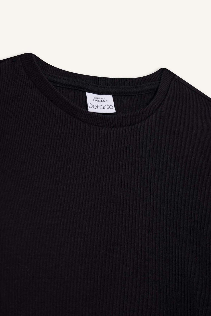 DeFacto Çocuk Uzun Kollu T-Shirt B2387A8 - Siyah