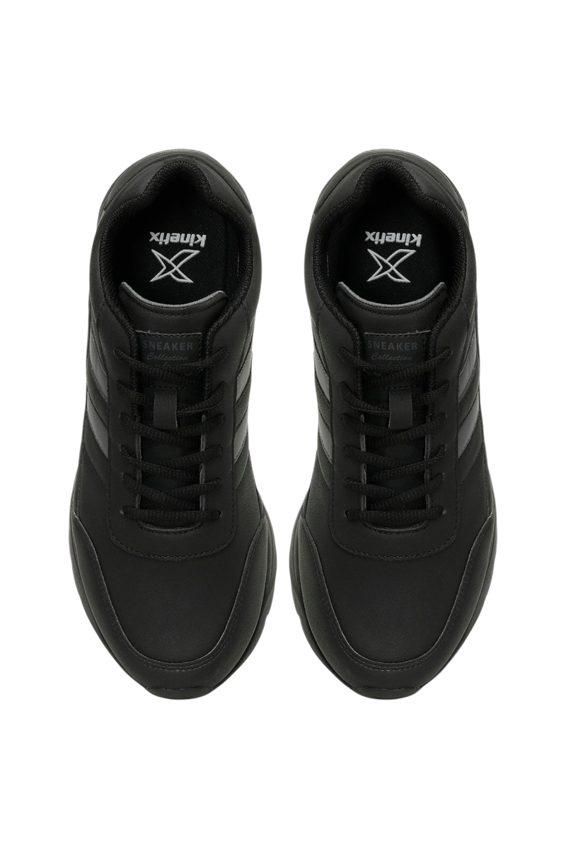 Sporline Kinetix Lescar II siyah erkek tekstil sneaker, üstten görünüm