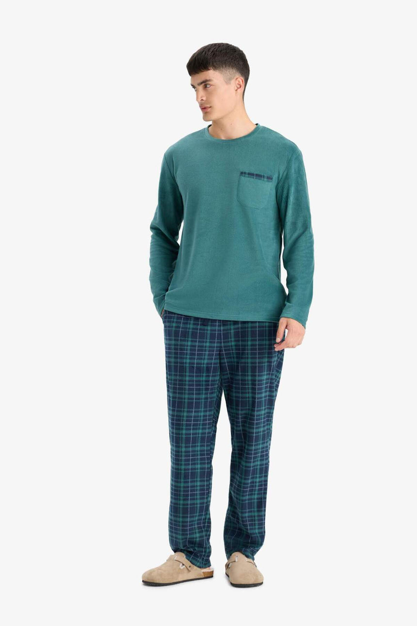 DeFacto Erkek Pijama Takımı D0047AX - Yeşil