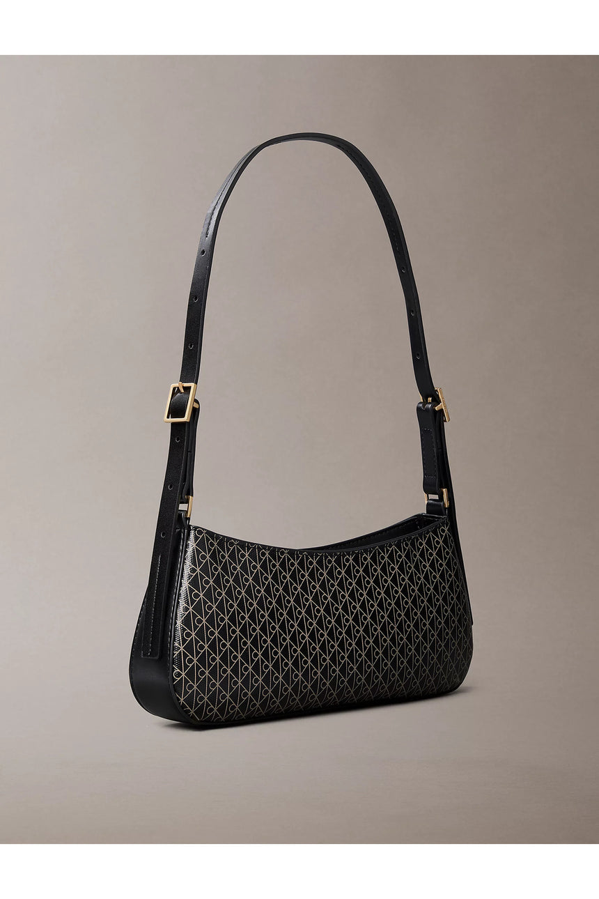 Calvin Klein Kadın EMBLEM AOP SMALL SHOULDER BAG LV04F3324G - Siyah