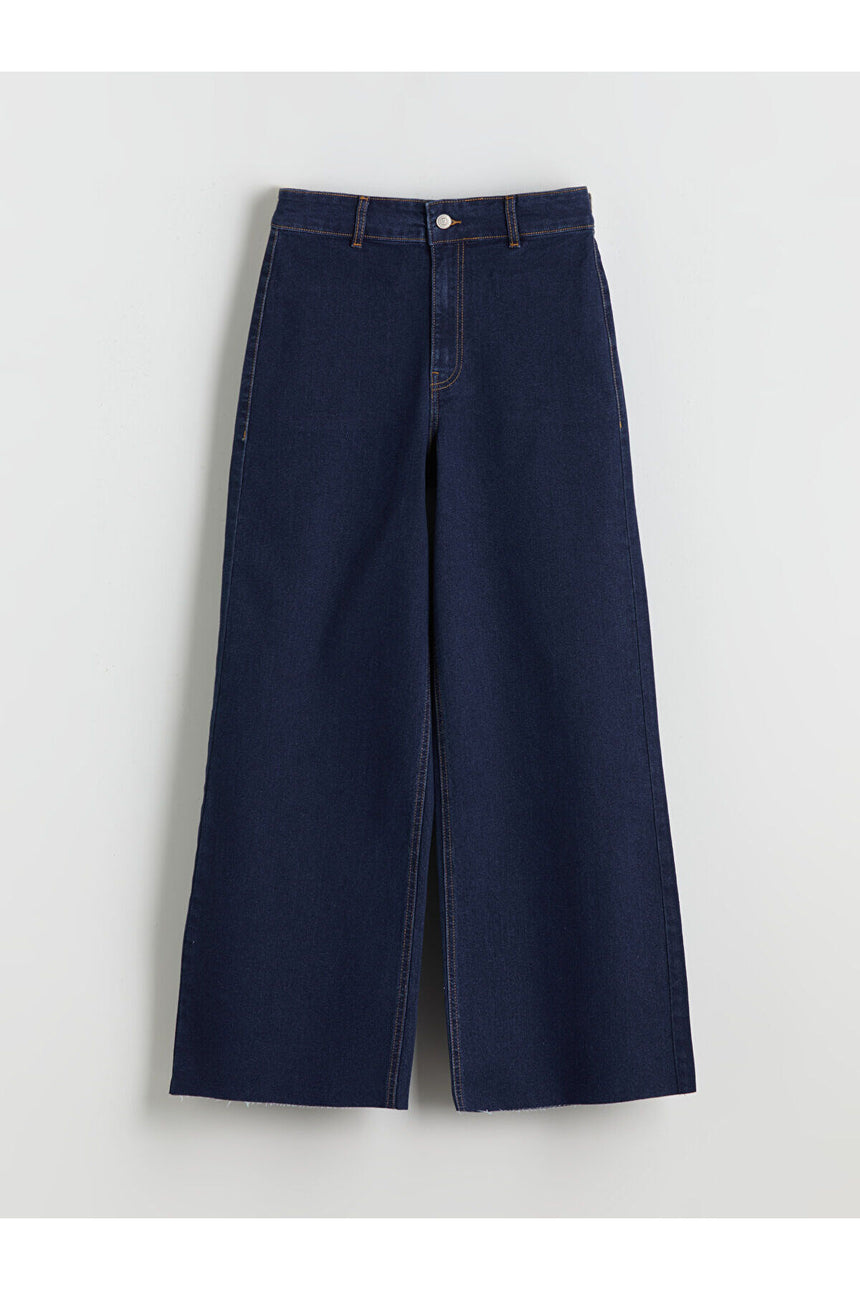 LC Waikiki Kadın Wide Leg Jean Pantolon W5DD03L8 - Koyu Mavi