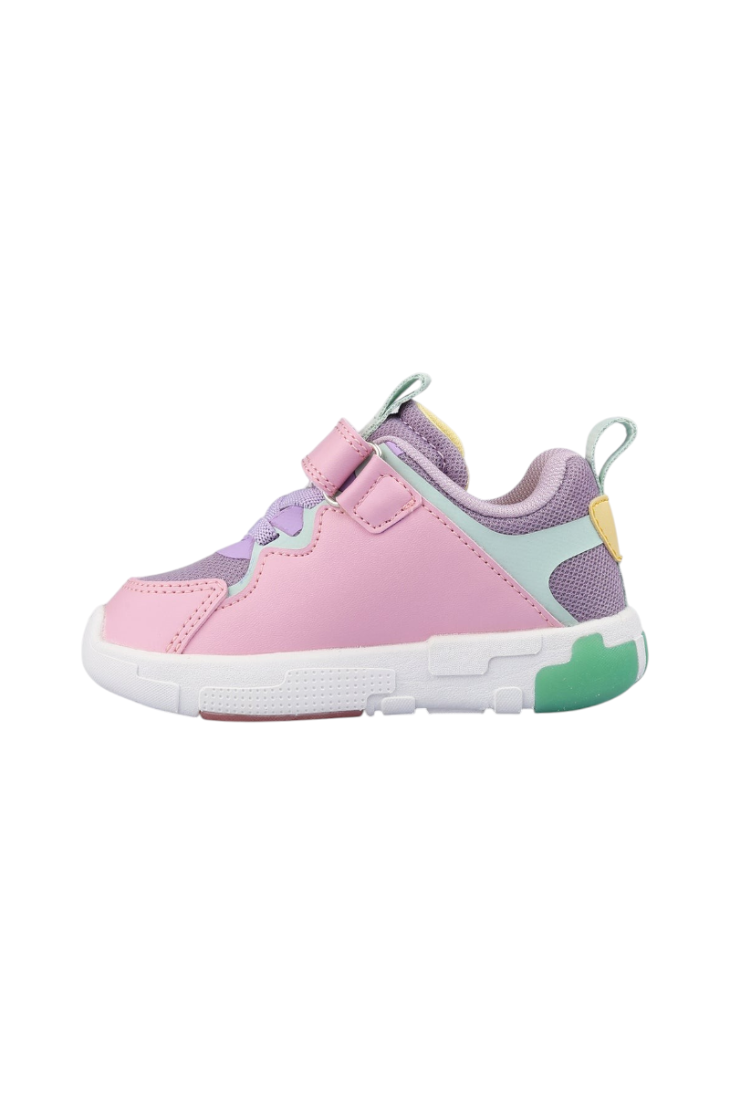 Sporline Vicco lila ve pembe renkli, PU malzemeden üretilmiş, cırt cırtlı kadın sneaker ayakkabı