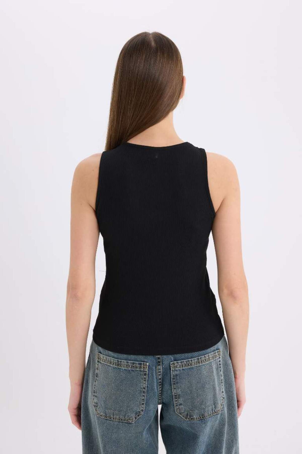 DeFacto Kadın Slim Fit Bluz A3422AX - Siyah