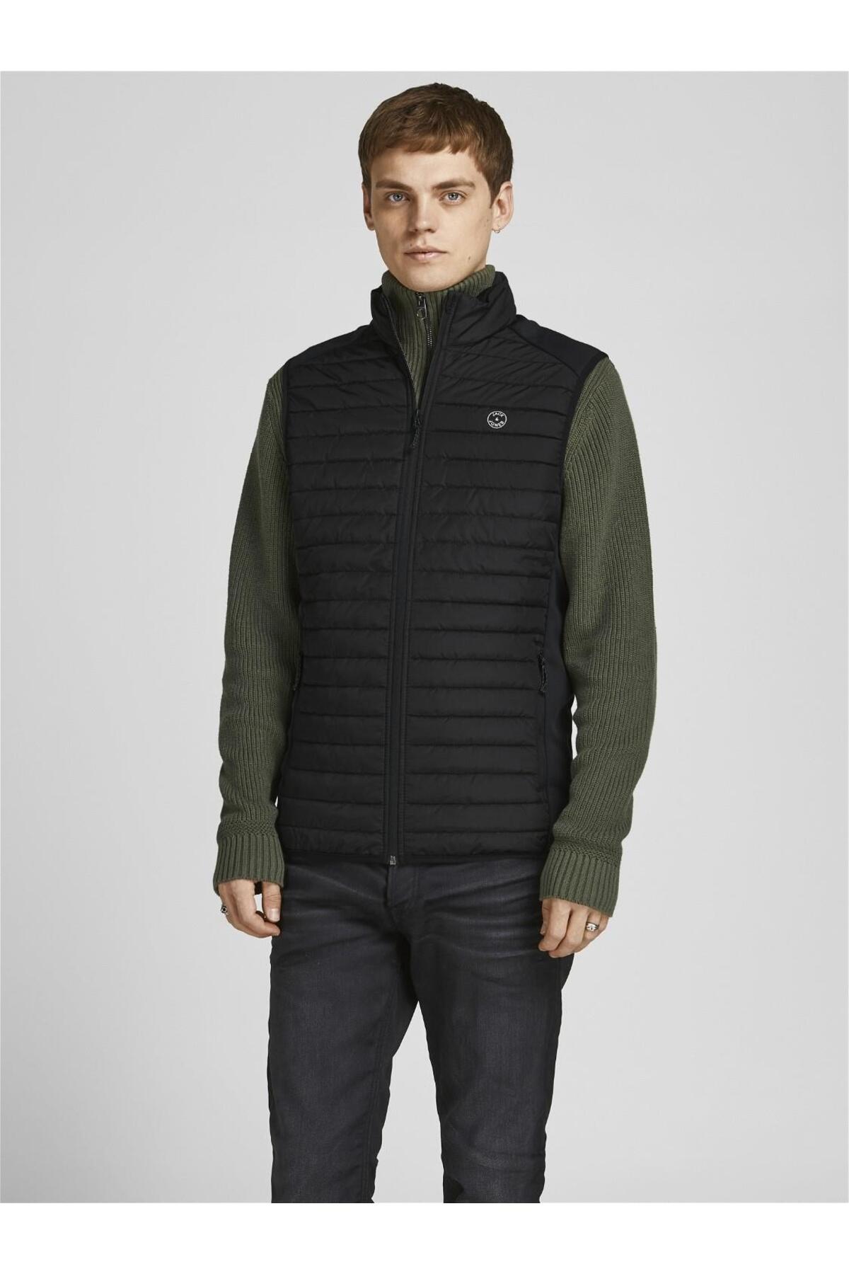 Jack & Jones Multi Erkek Büyük Beden Şişme Yelek 12205347 - Siyah