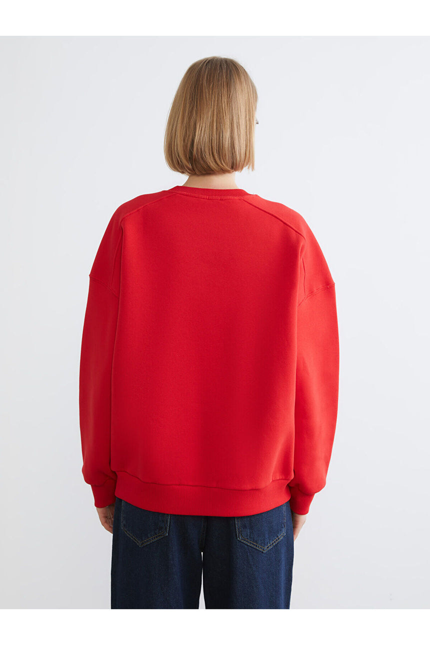LC Waikiki Kadın Oversize Sweatshirt W5BY86B8 - Kırmızı