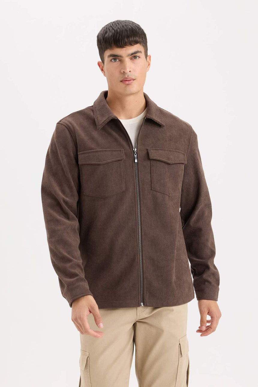 Defacto Erkek Overshirt D3380Ax - Kahverengi