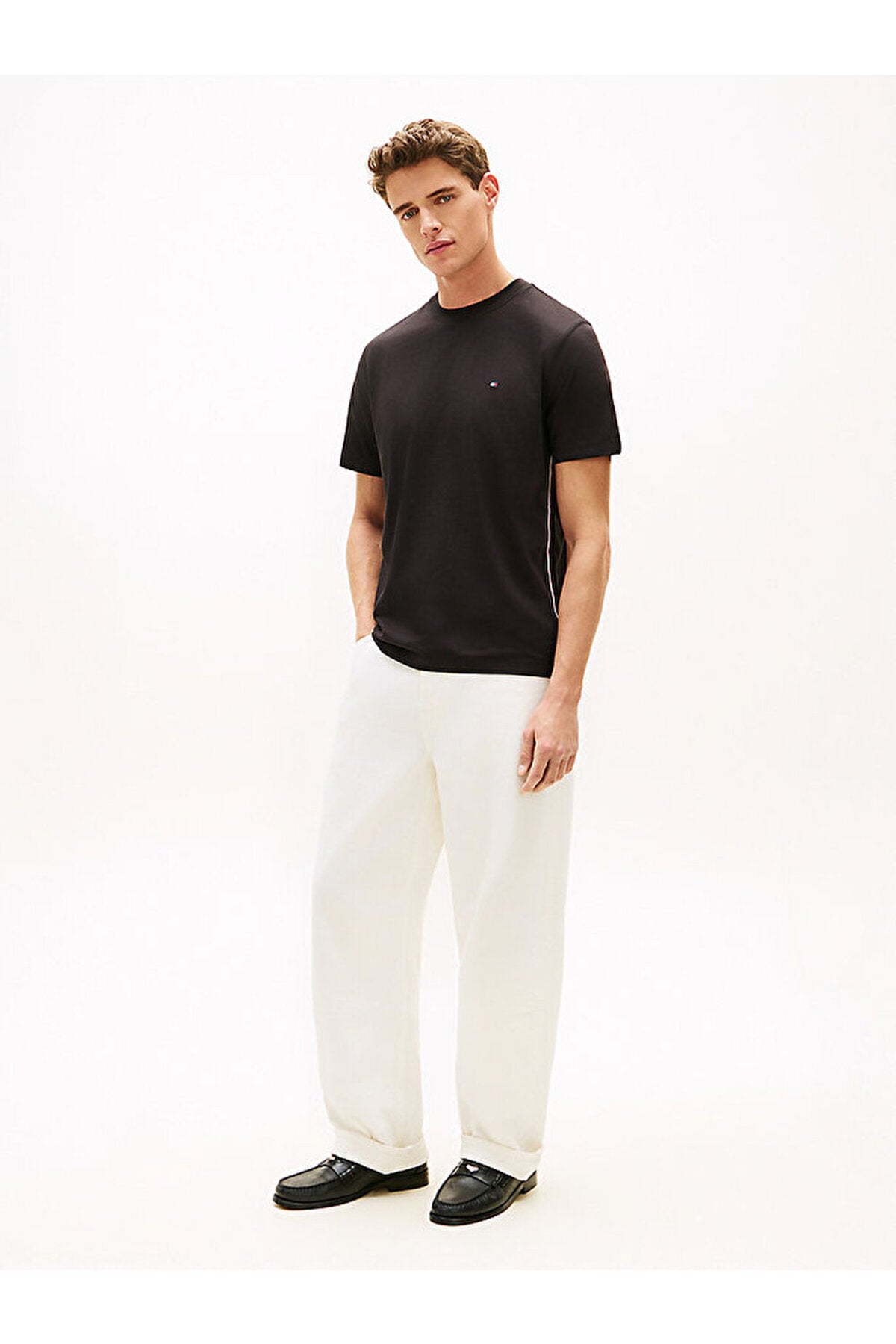 Tommy Hilfiger MW0MW42393BDS Erkek T-Shirt - Siyah