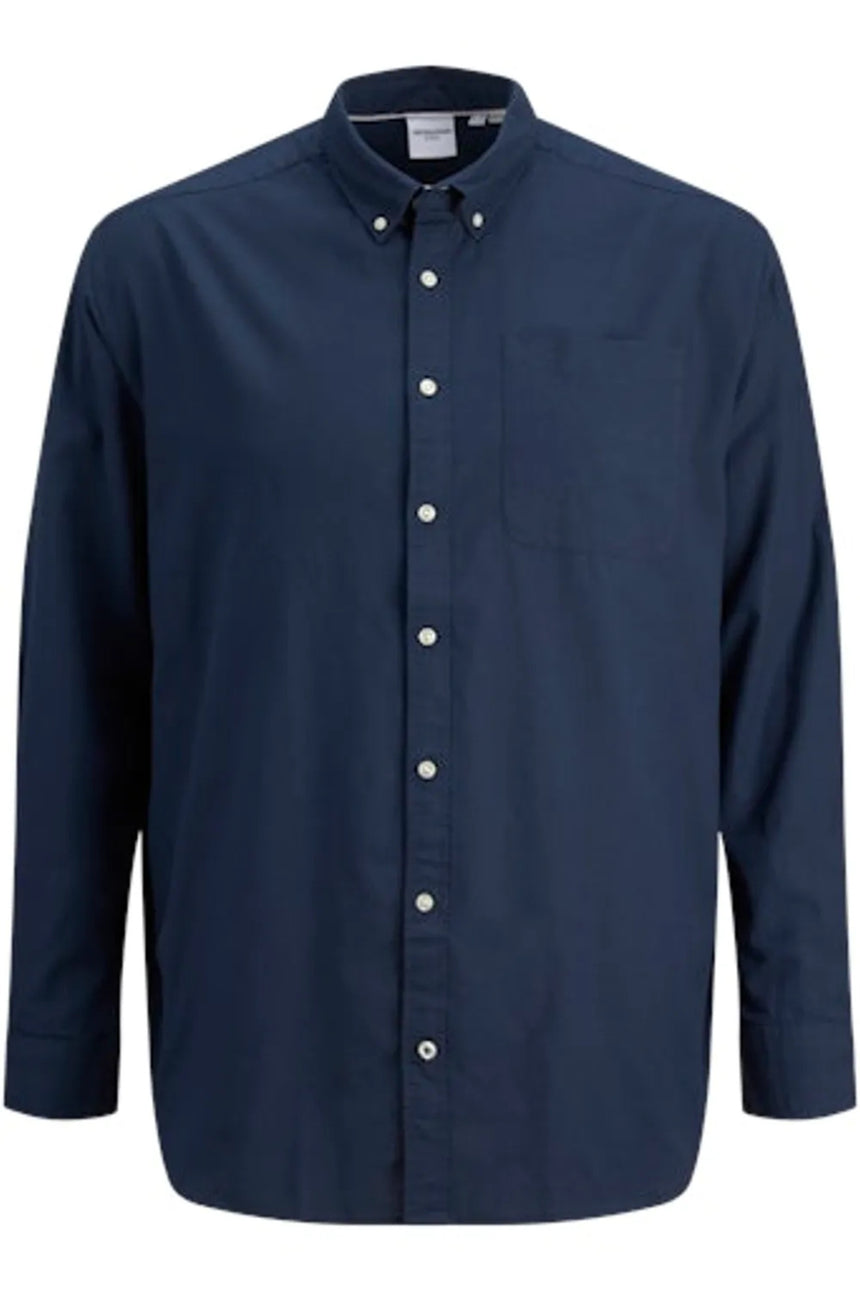 JACK&JONES JJEOXFORD SHIRT L/S S21 NOOS PLS 12190444 - Koyu Lacivert