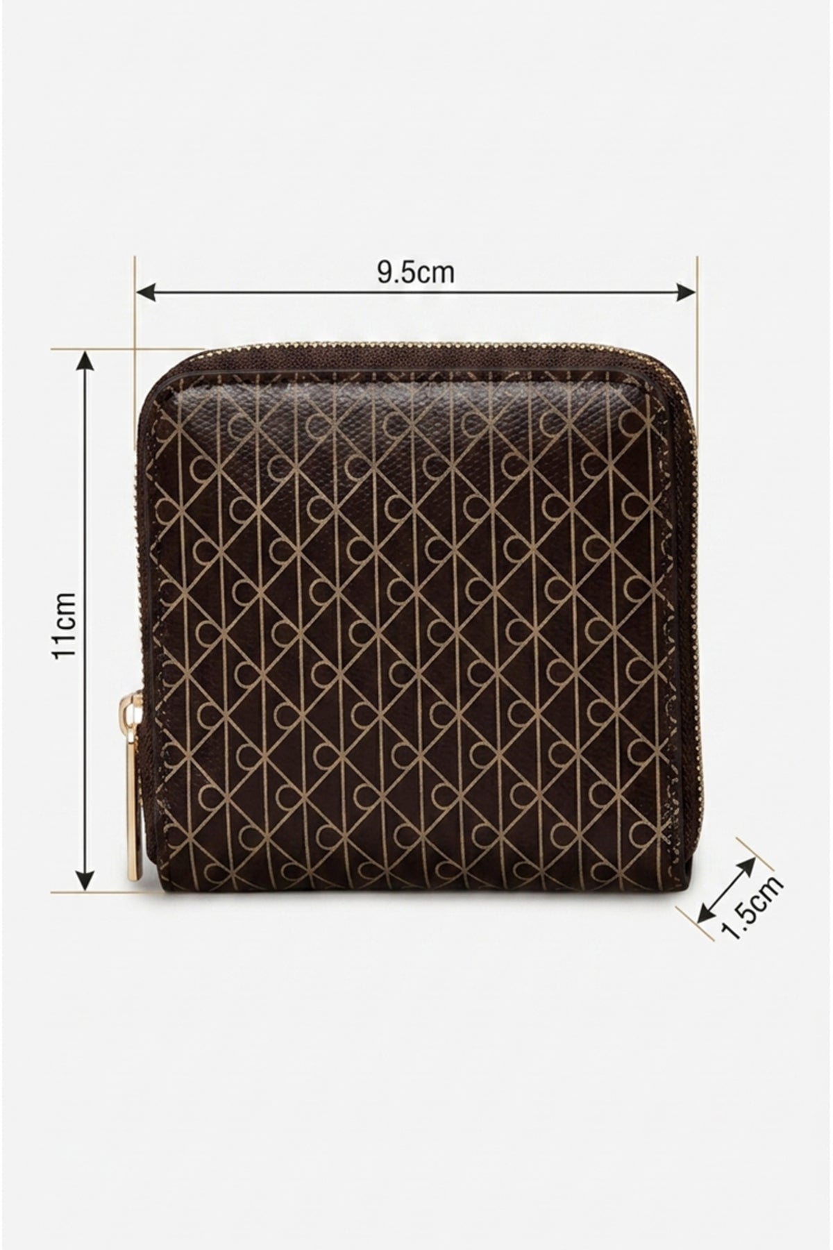 Calvin Klein Emblem AOP Square Zip Around Kadın Cüzdan LV04F1089G - Kahverengi