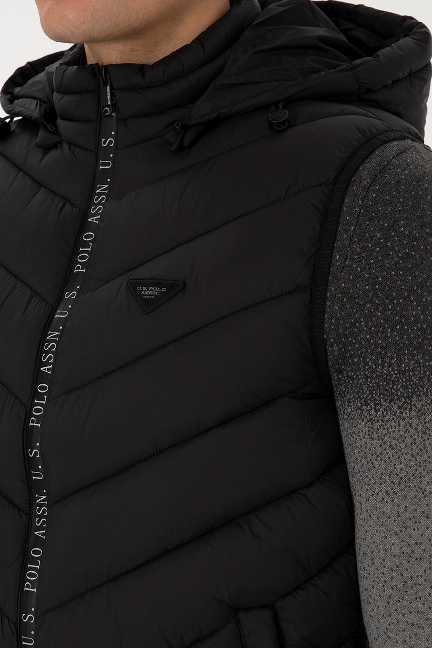 US POLO ASSN ERKEK DOKUMA YELEK 2246383 - Siyah