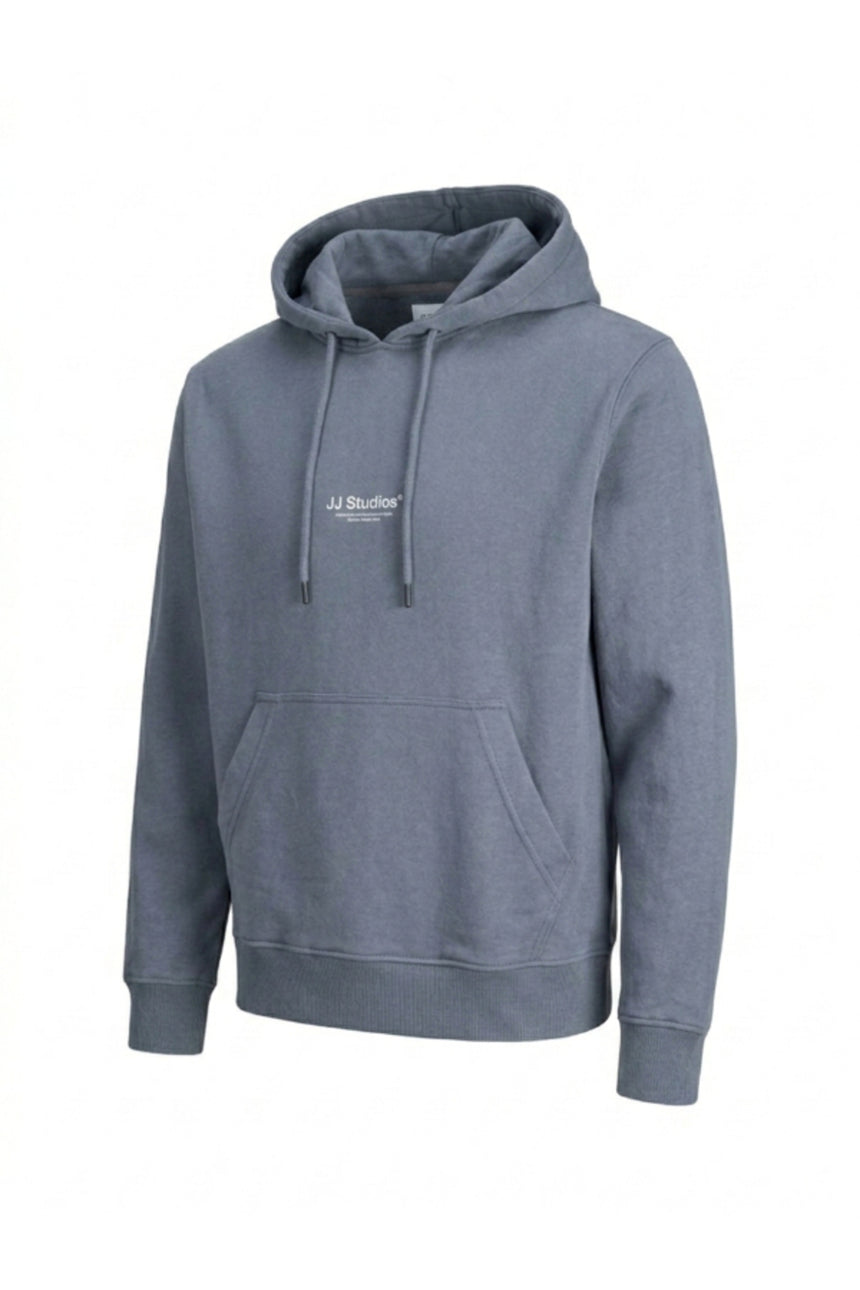 JACK&JONES PLUS JJESOHO SWEAT HOOD NOOS PLS 12279516 - Koyu Gri