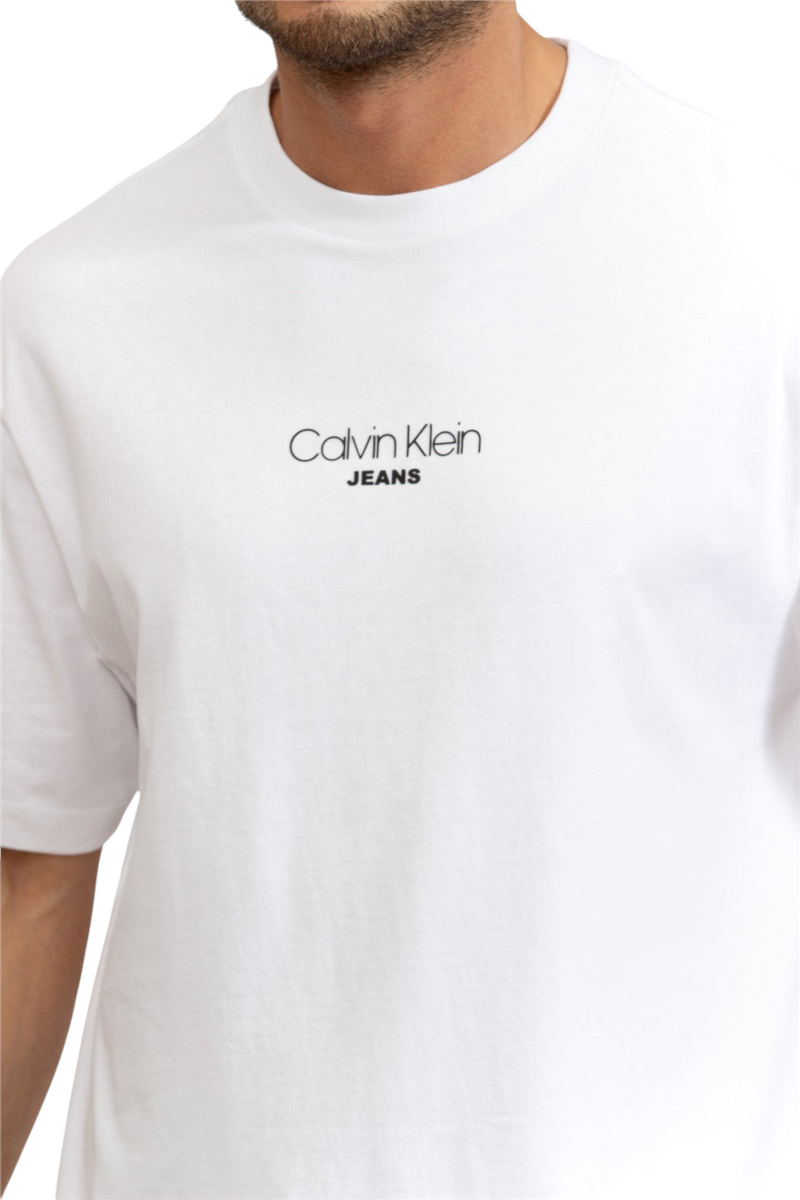Sporline Calvin Klein beyaz %100 pamuklu, bisiklet yaka, comfort kesim erkek tişört